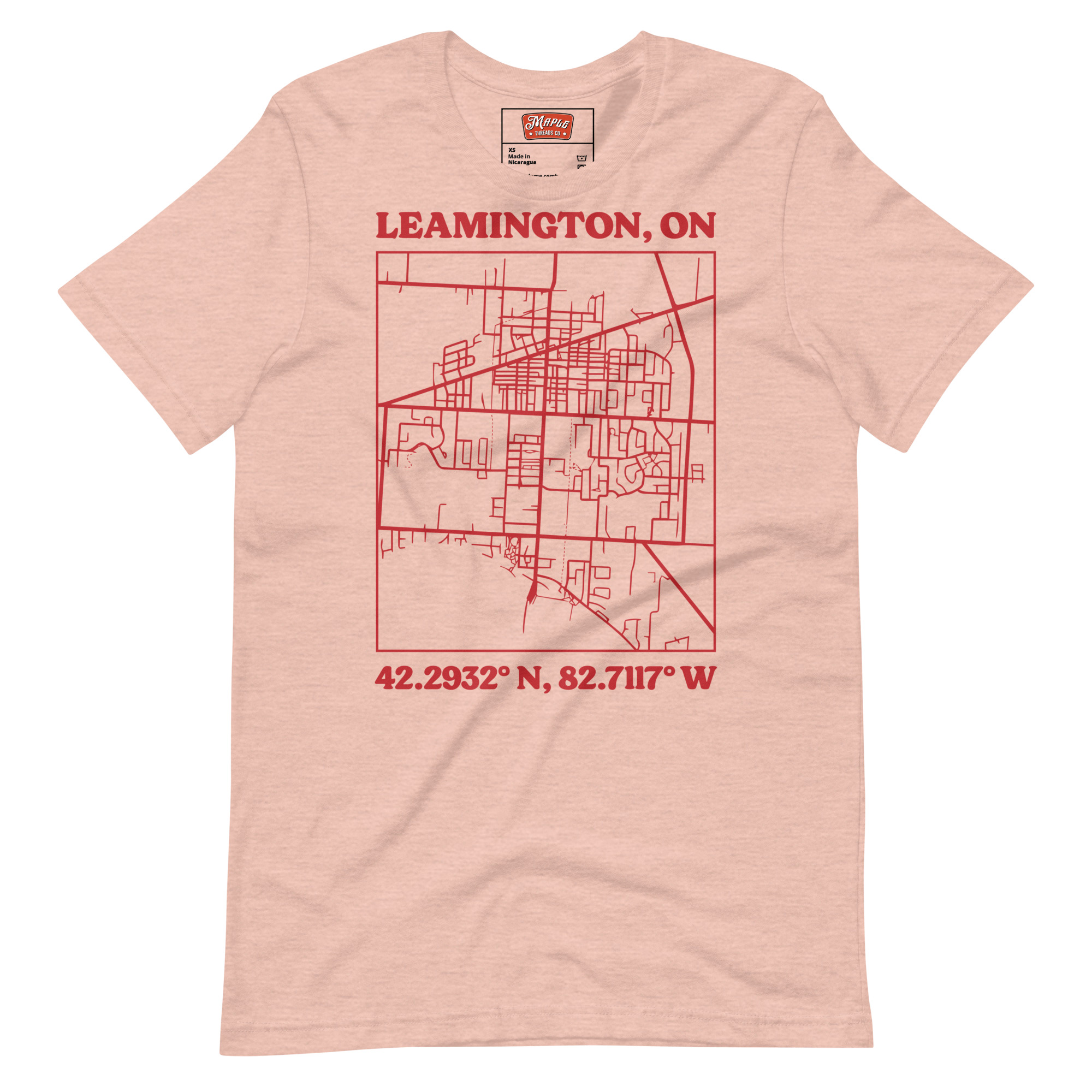 Unisex Leamington, Ontario Map T-Shirt - Image 9