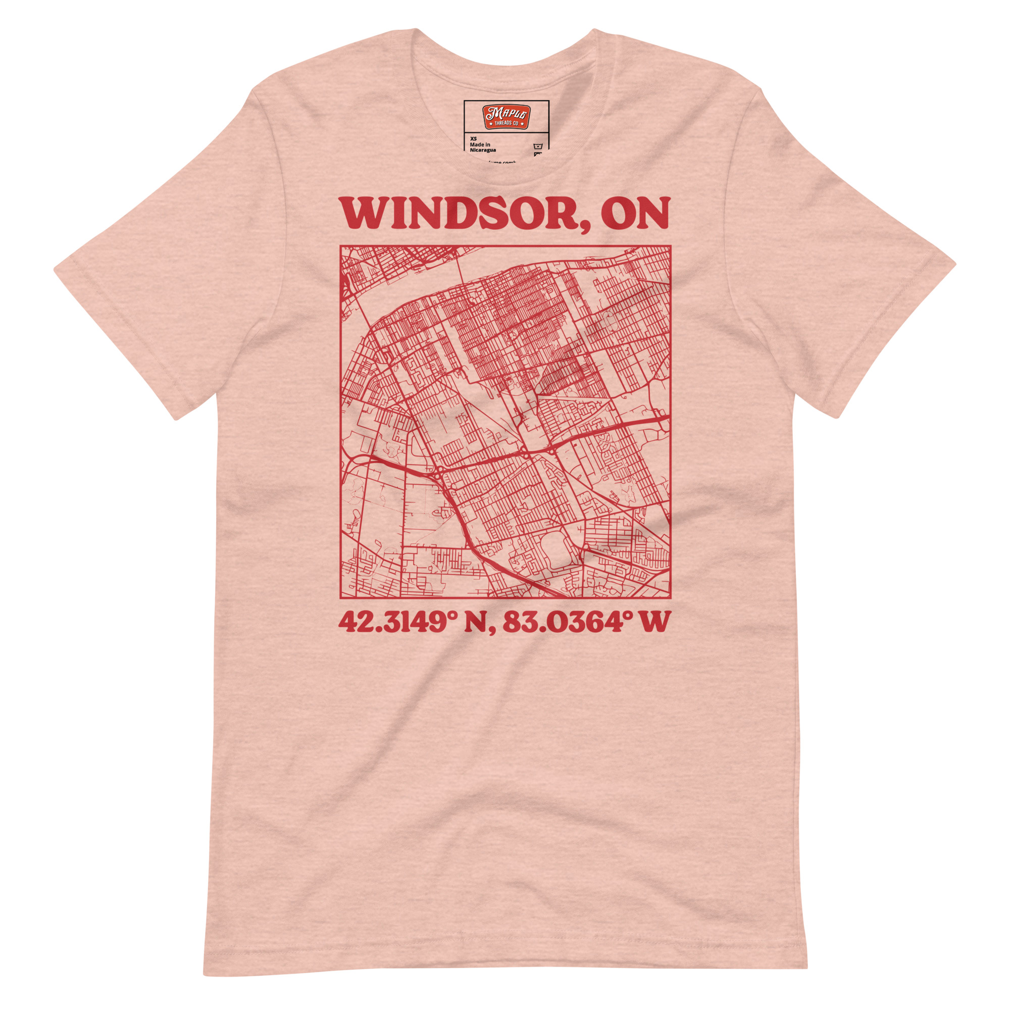 Unisex Windsor, Ontario Map T-Shirt - Image 9