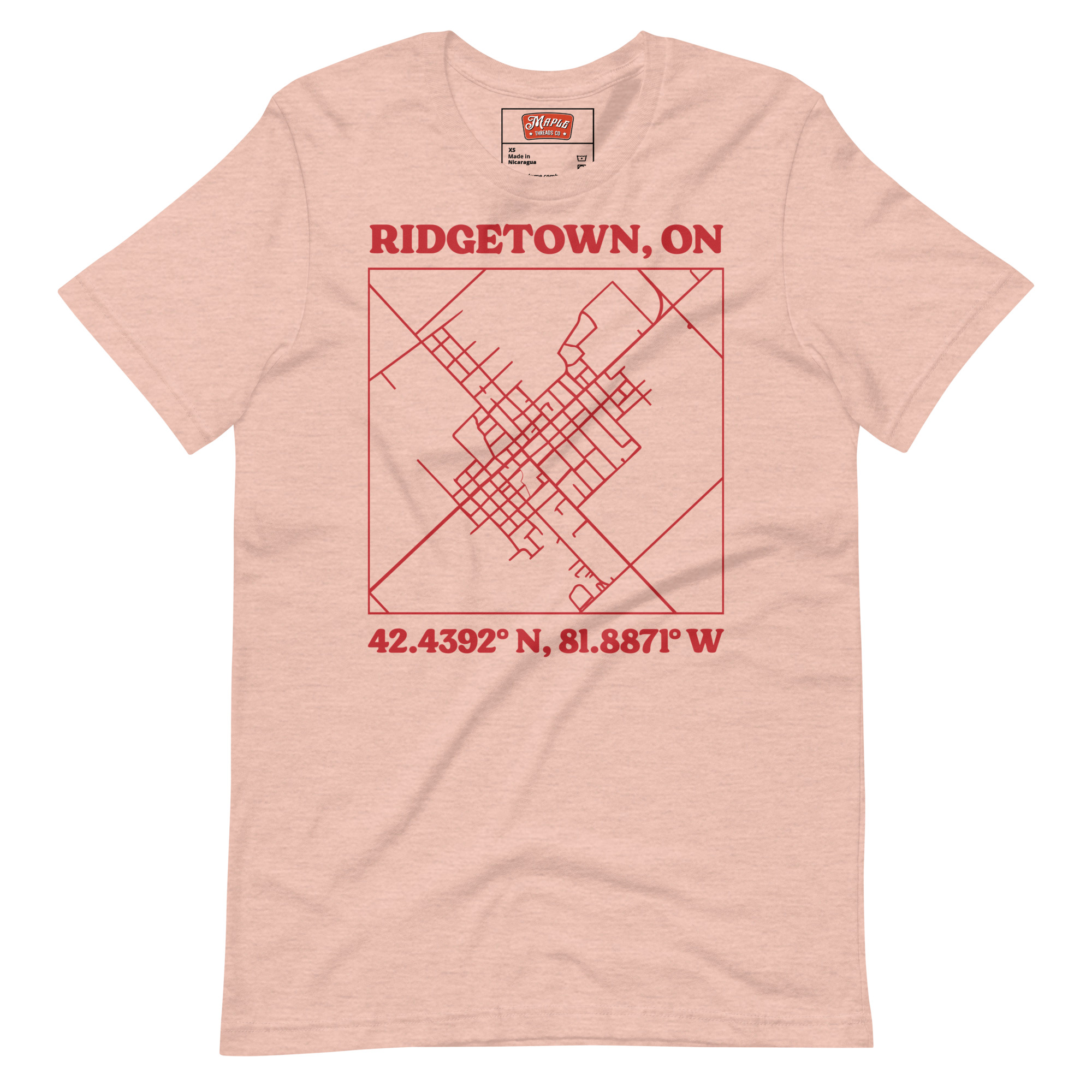 Unisex Ridgetown, Ontario Map T-Shirt - Image 9