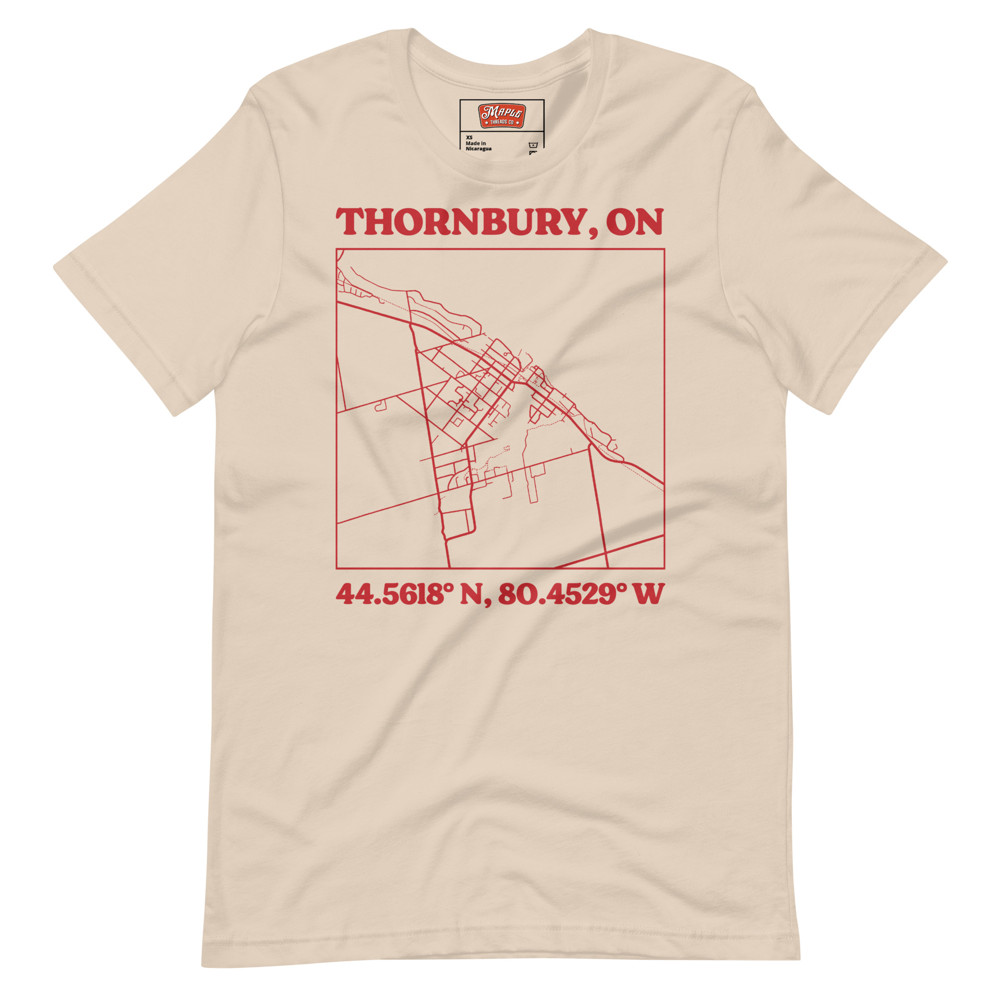 Unisex Thornbury, Ontario Map T-Shirt - Image 9