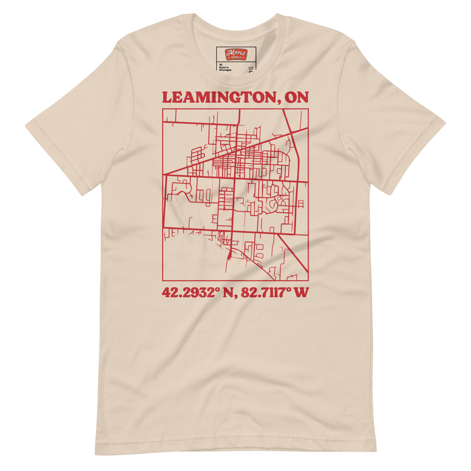 Unisex Leamington, Ontario Map T-Shirt