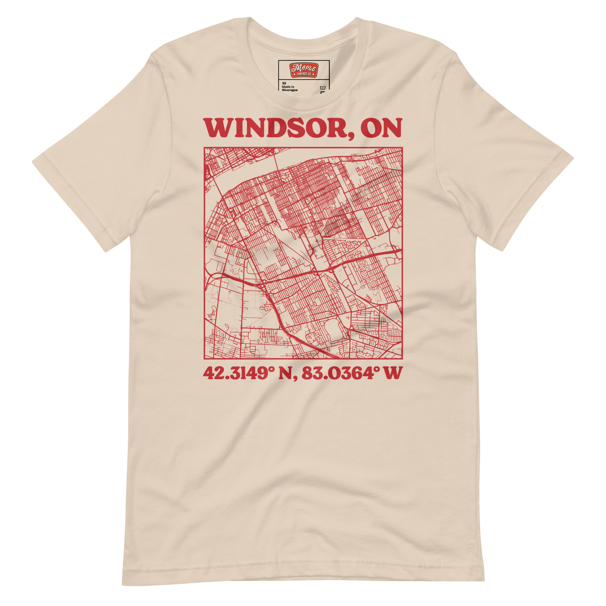 Unisex Windsor, Ontario Map T-Shirt - Image 10