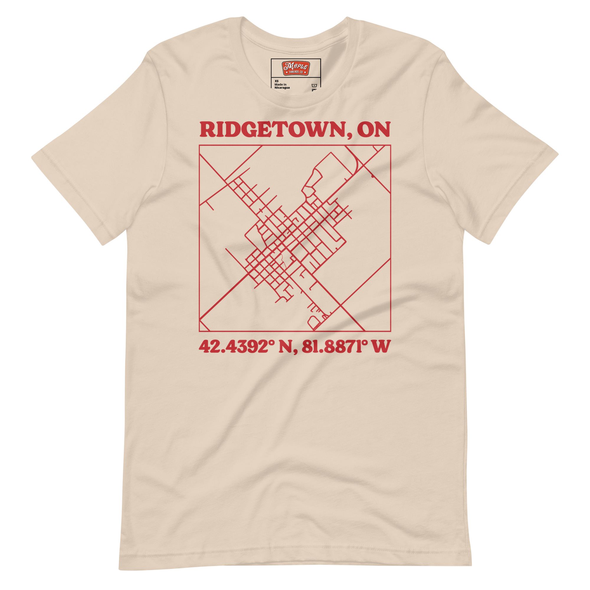 Unisex Ridgetown, Ontario Map T-Shirt