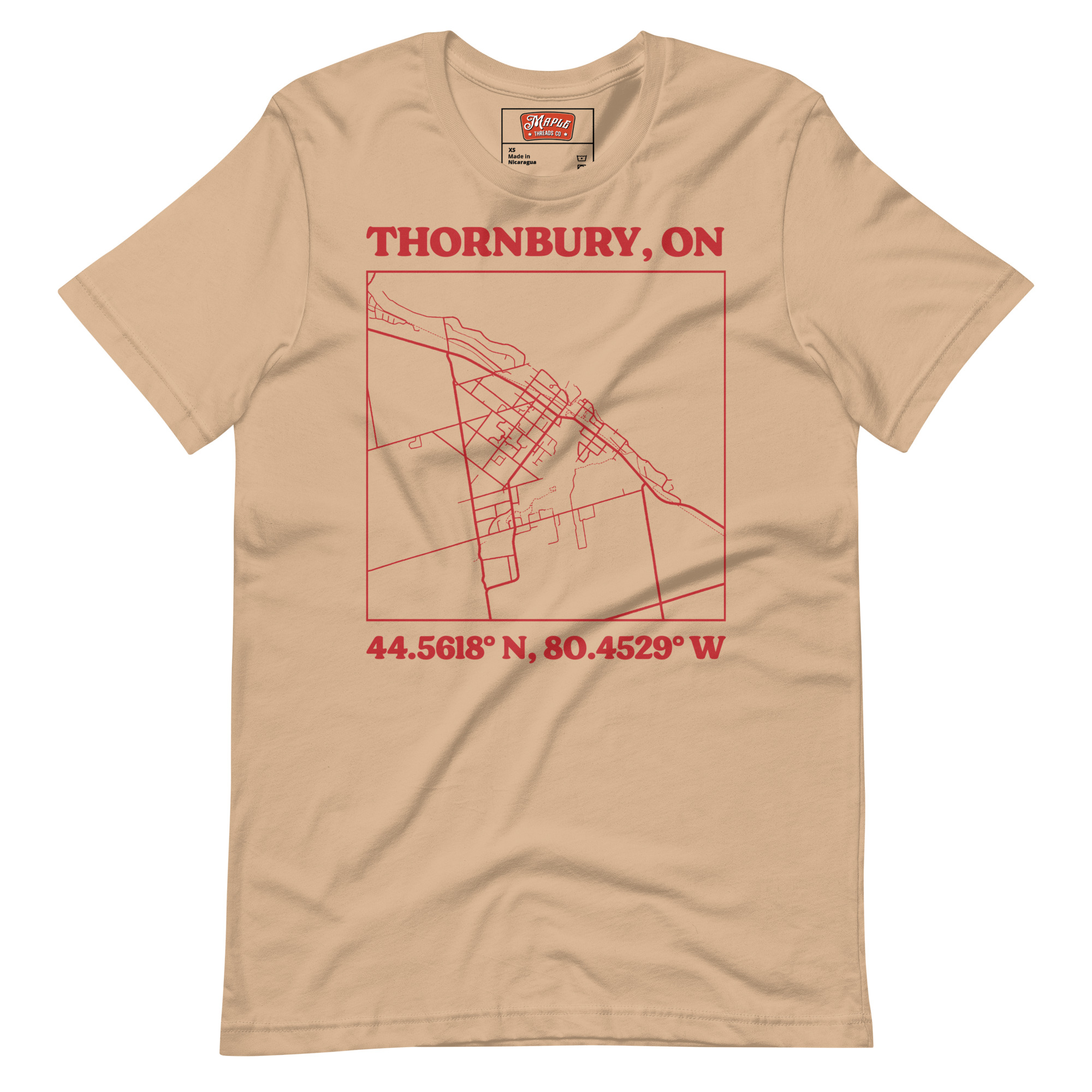 Unisex Thornbury, Ontario Map T-Shirt - Image 7