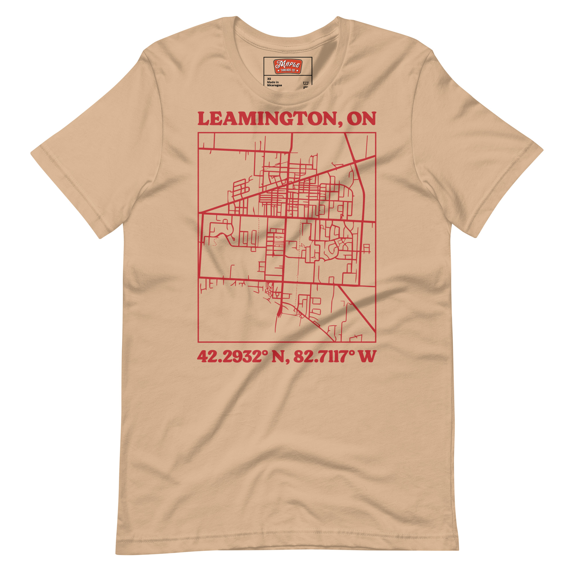Unisex Leamington, Ontario Map T-Shirt - Image 8
