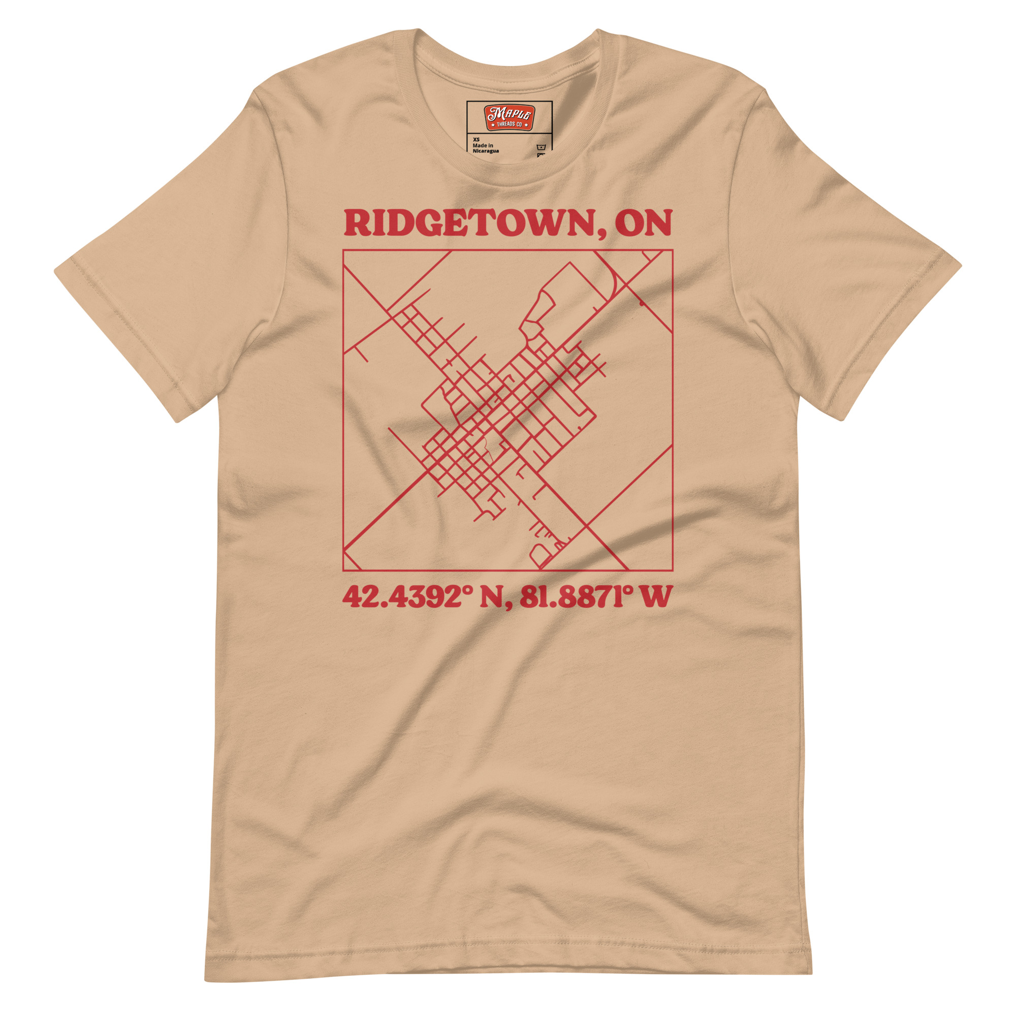 Unisex Ridgetown, Ontario Map T-Shirt - Image 8