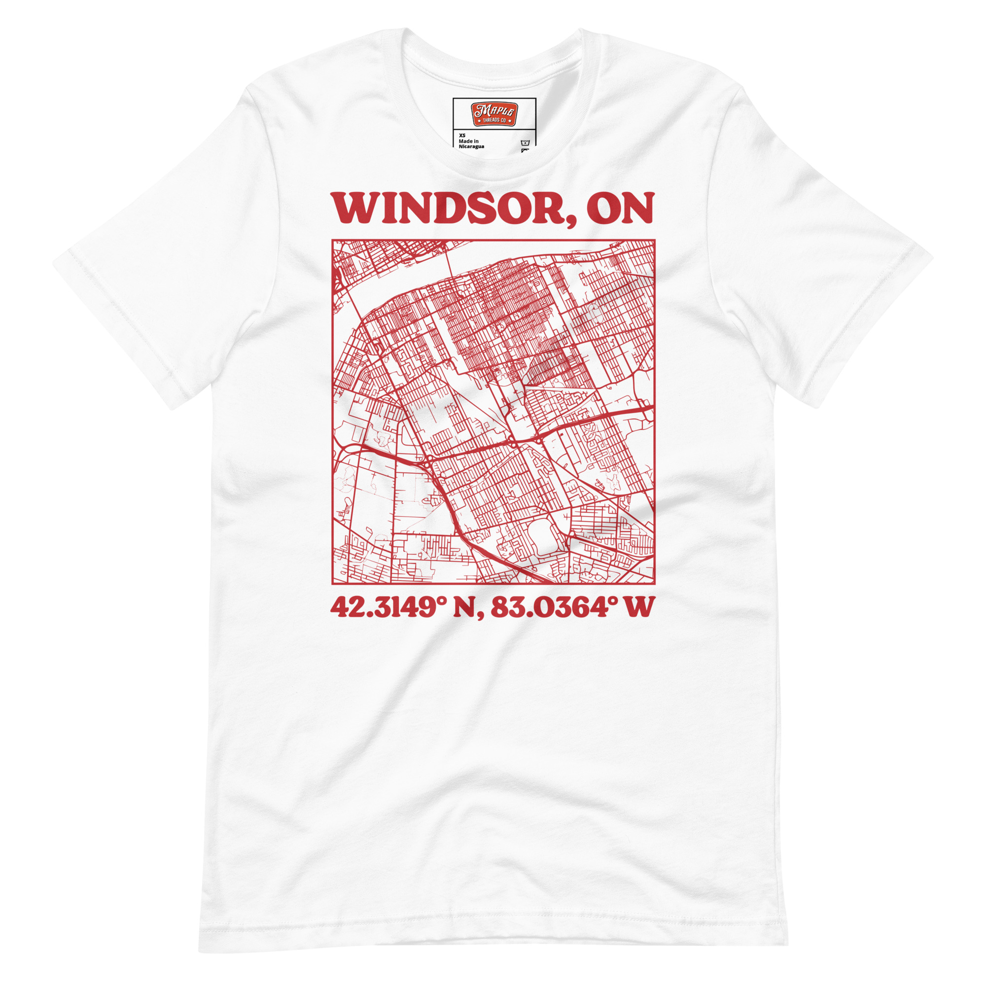Unisex Windsor, Ontario Map T-Shirt