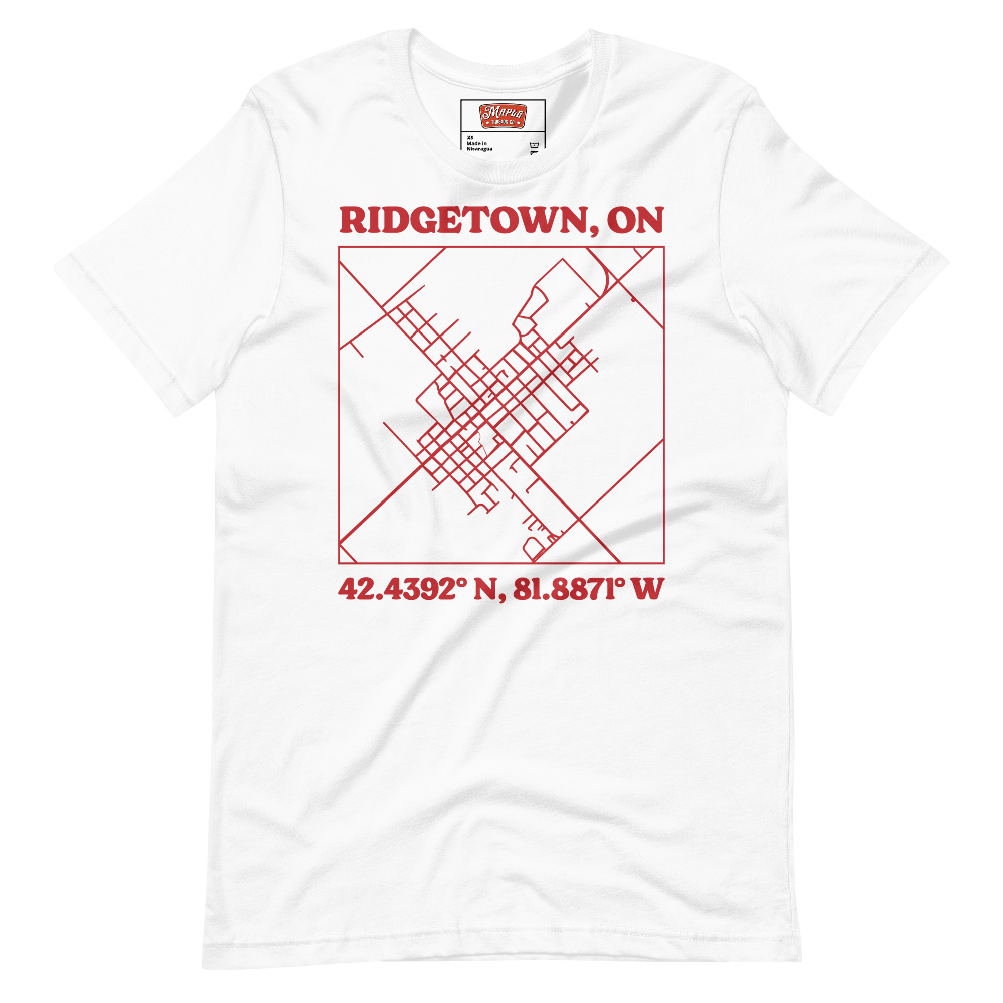 Unisex Ridgetown, Ontario Map T-Shirt - Image 11