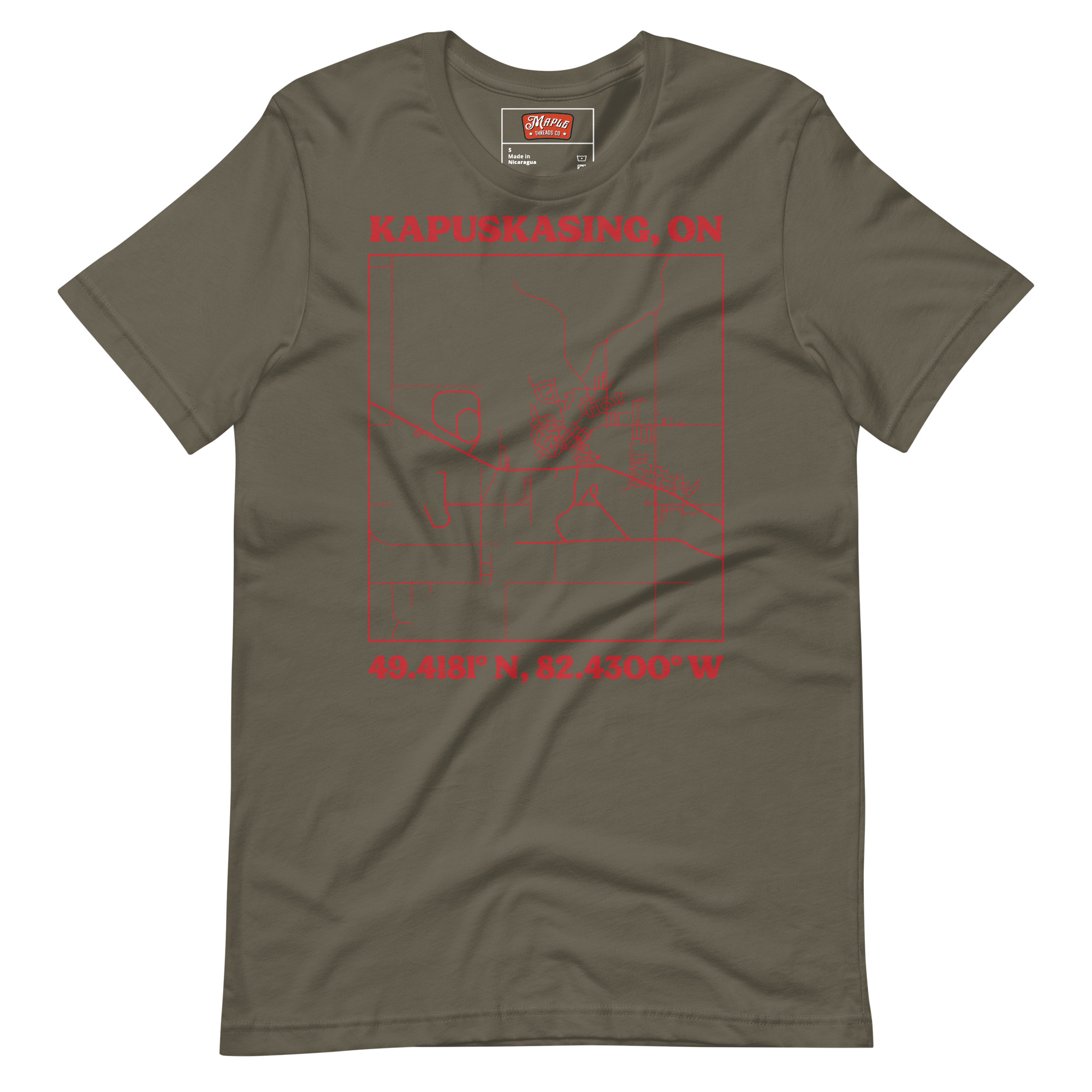 Unisex Kapuskasing, Ontario Map T-Shirt - Image 11