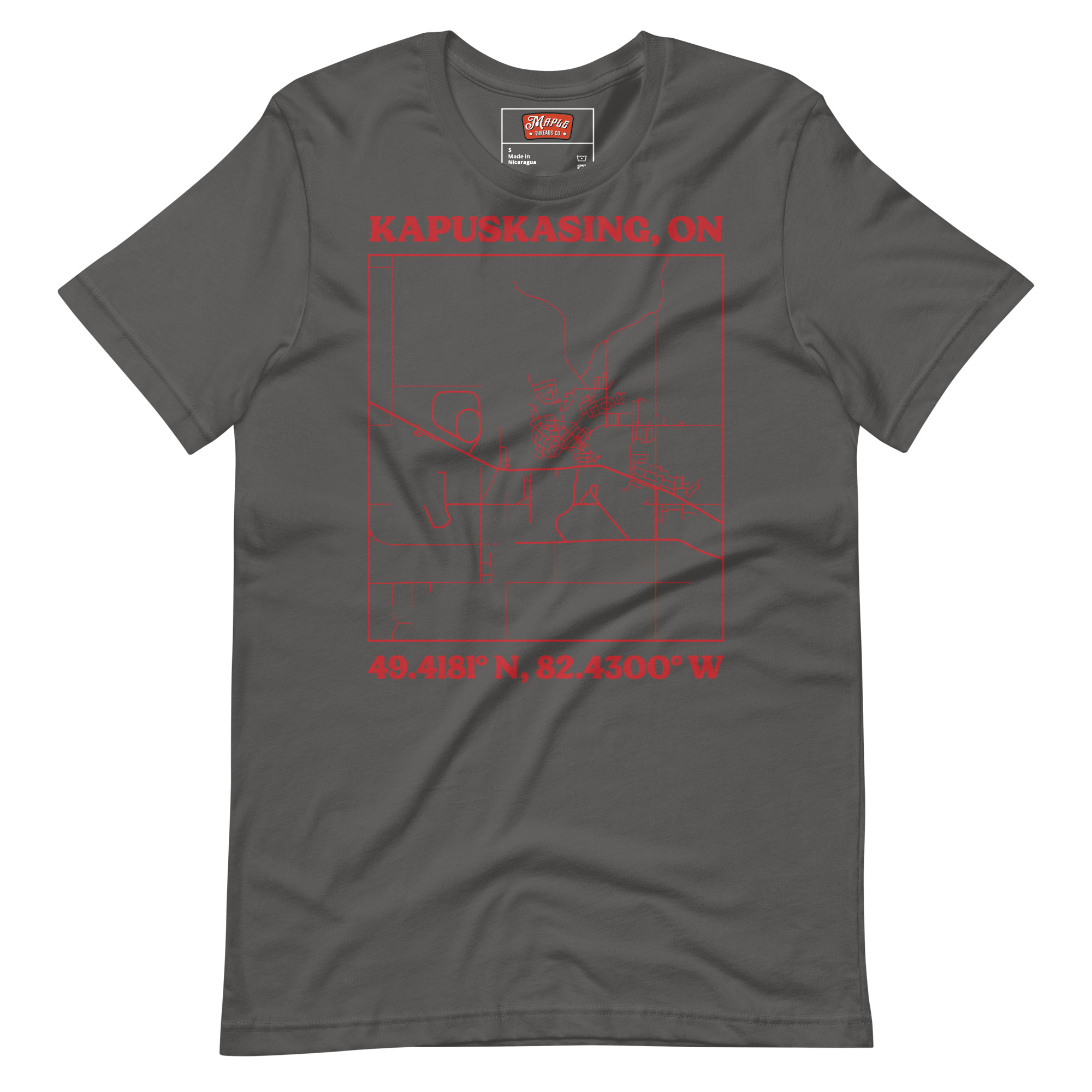 Unisex Kapuskasing, Ontario Map T-Shirt - Image 9