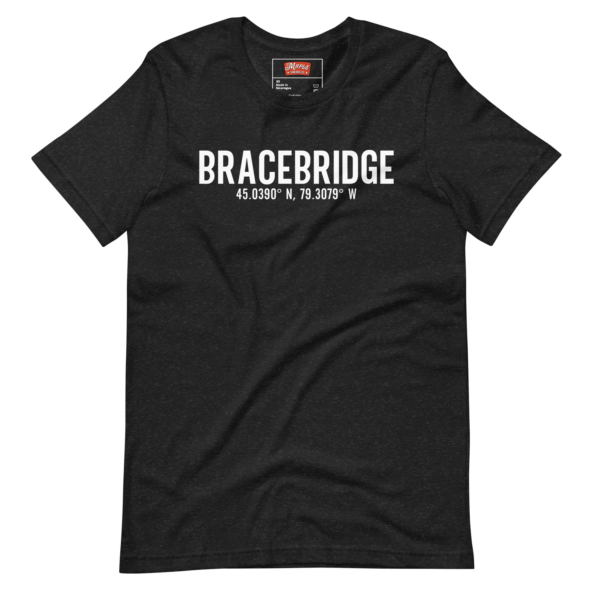Unisex Bracebridge, Ontario Coordinates T-Shirt - Image 2
