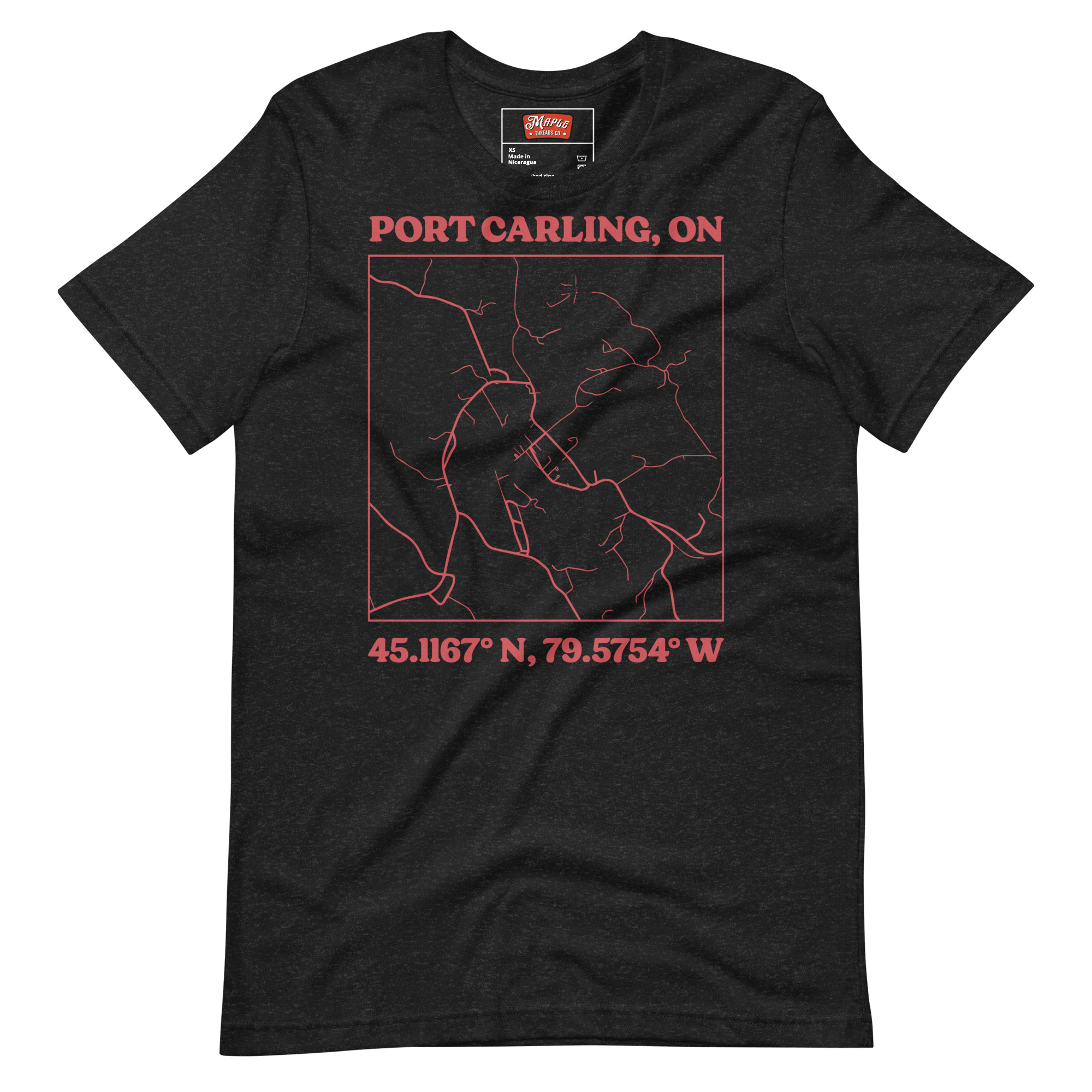 Unisex Port Carling, Ontario Map T-Shirt