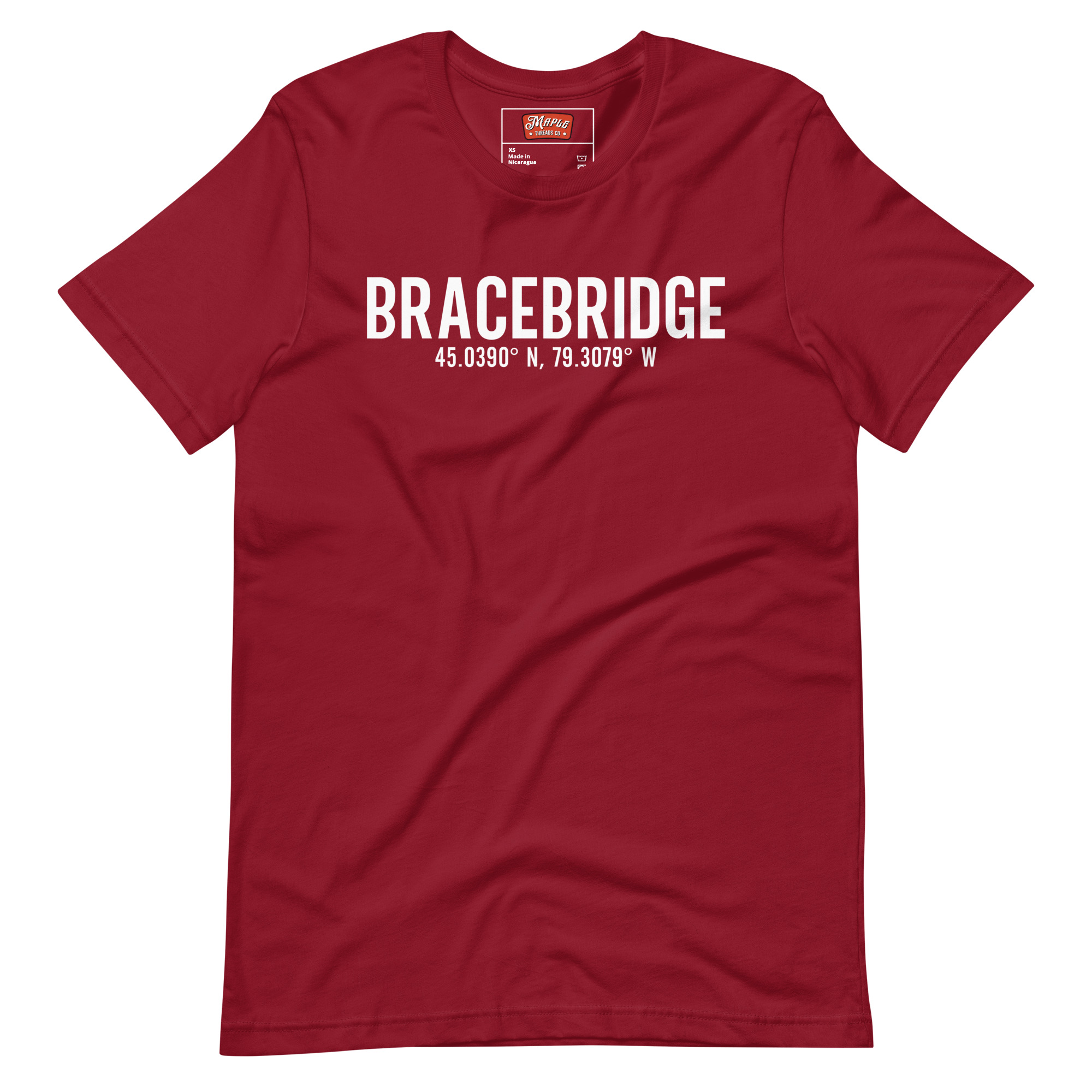 Unisex Bracebridge, Ontario Coordinates T-Shirt