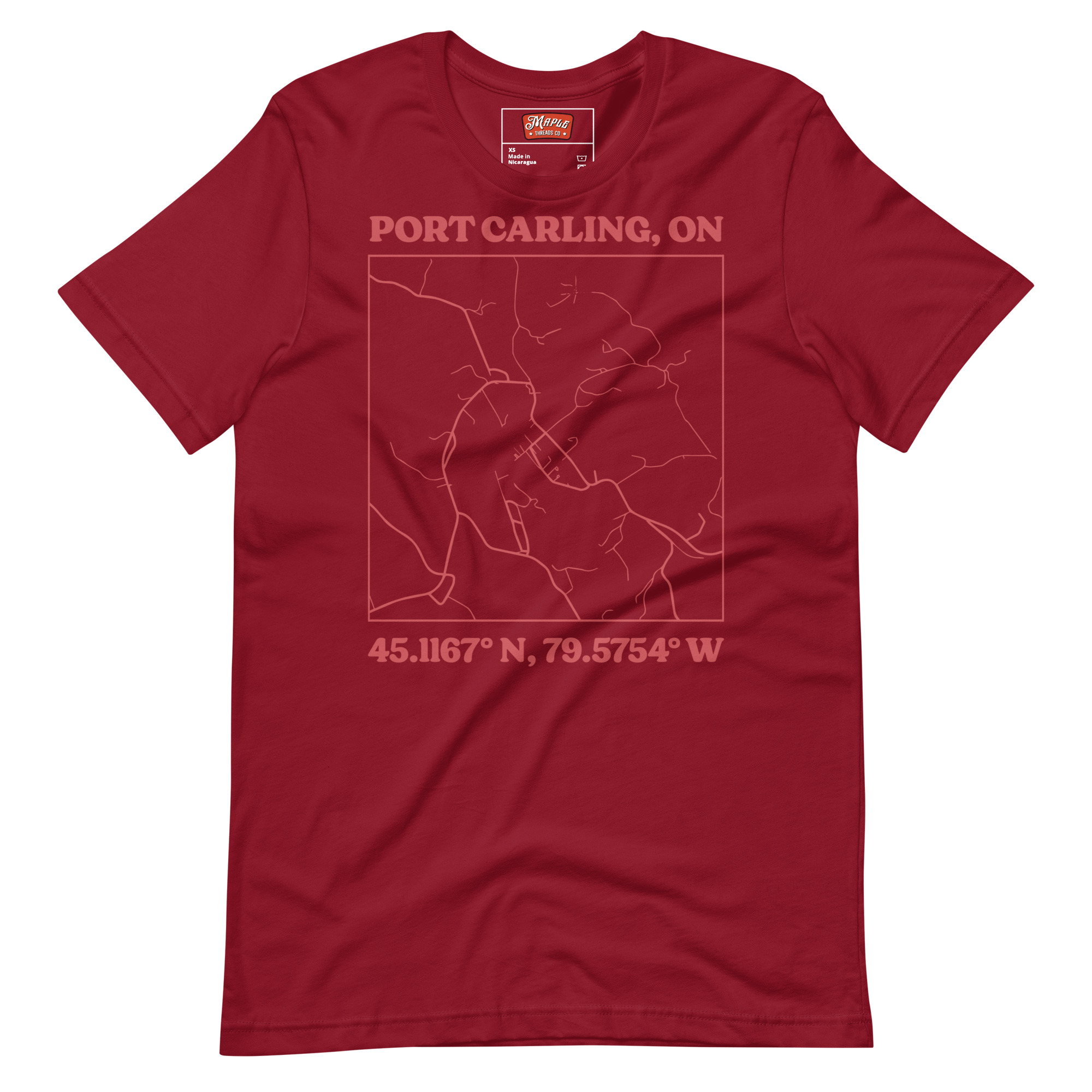 Unisex Port Carling, Ontario Map T-Shirt - Image 3