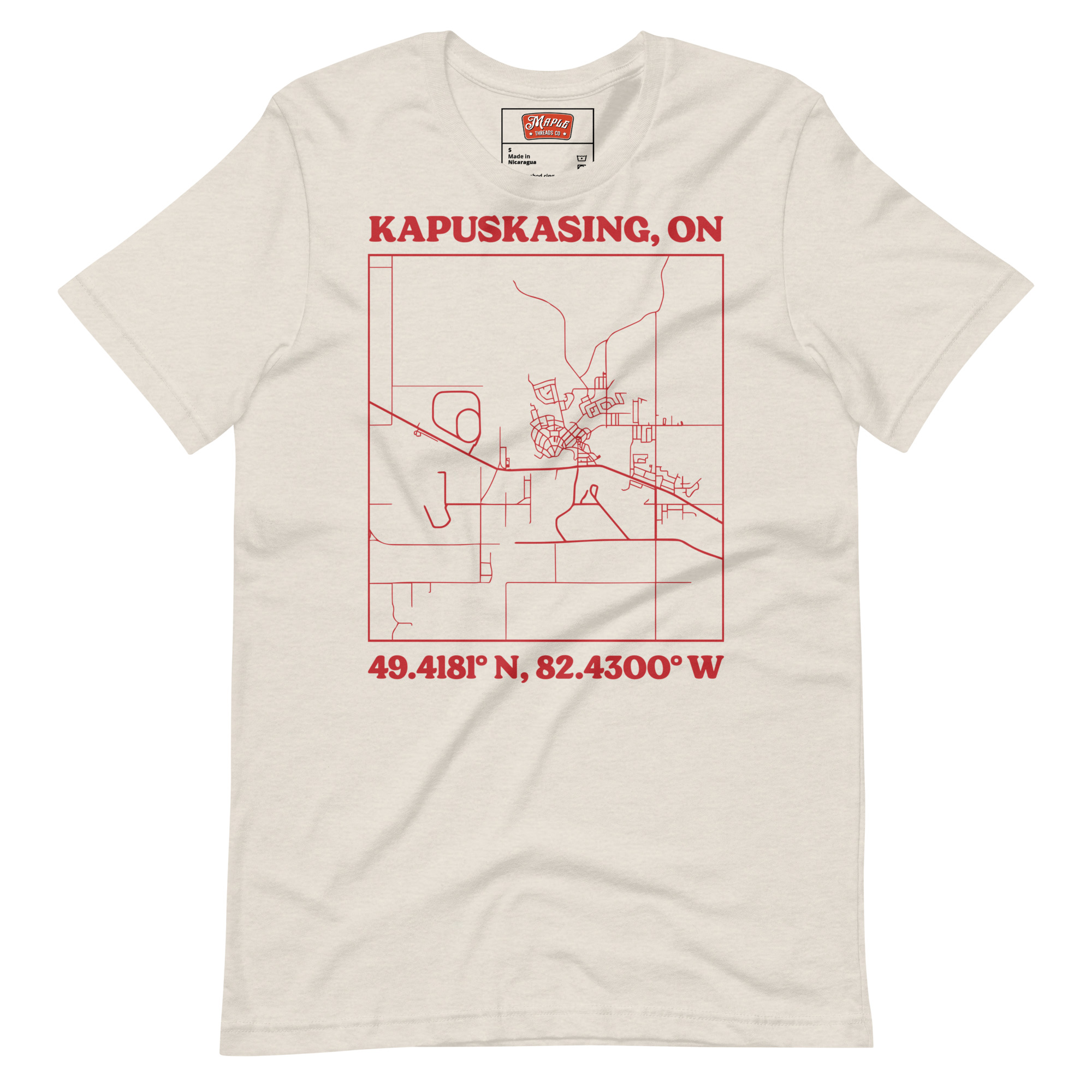 Unisex Kapuskasing, Ontario Map T-Shirt - Image 19