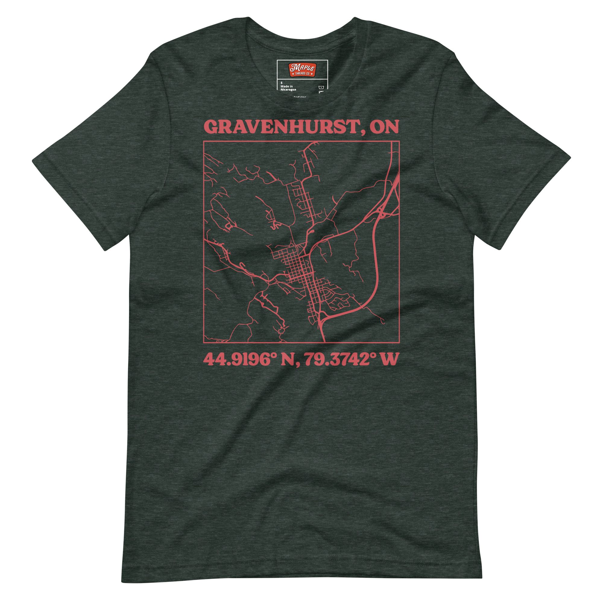 Unisex Gravenhurst, Ontario Map T-Shirt