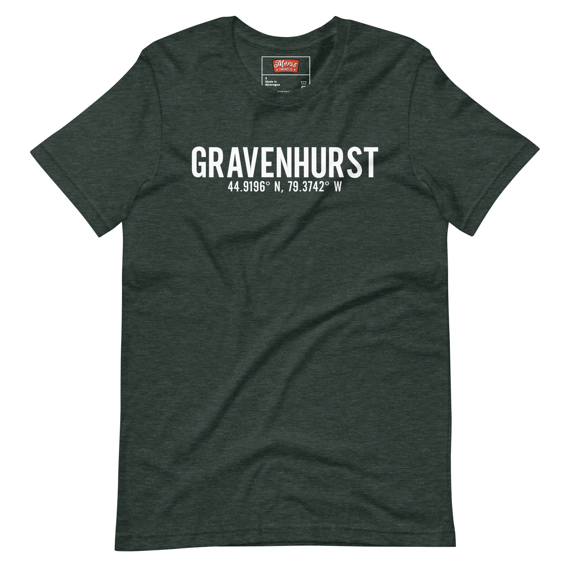 Unisex Gravenhurst, Ontario Coordinates T-Shirt - Image 7