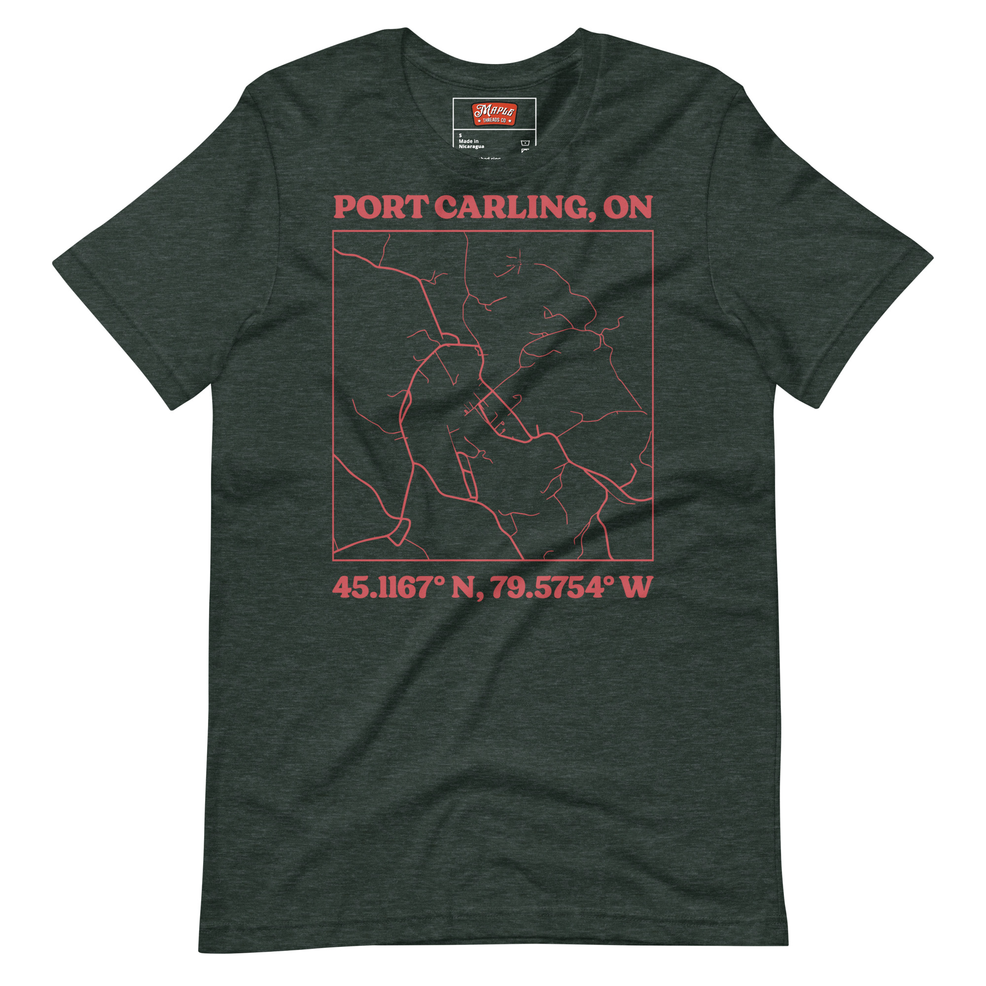 Unisex Port Carling, Ontario Map T-Shirt - Image 7