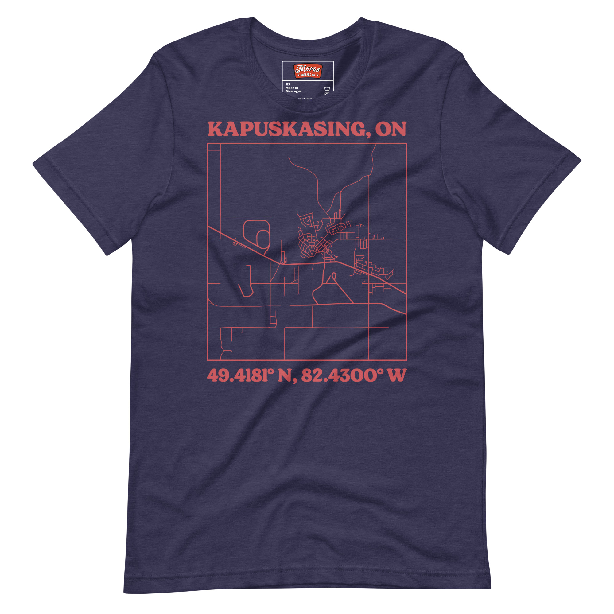 Unisex Kapuskasing, Ontario Map T-Shirt - Image 3