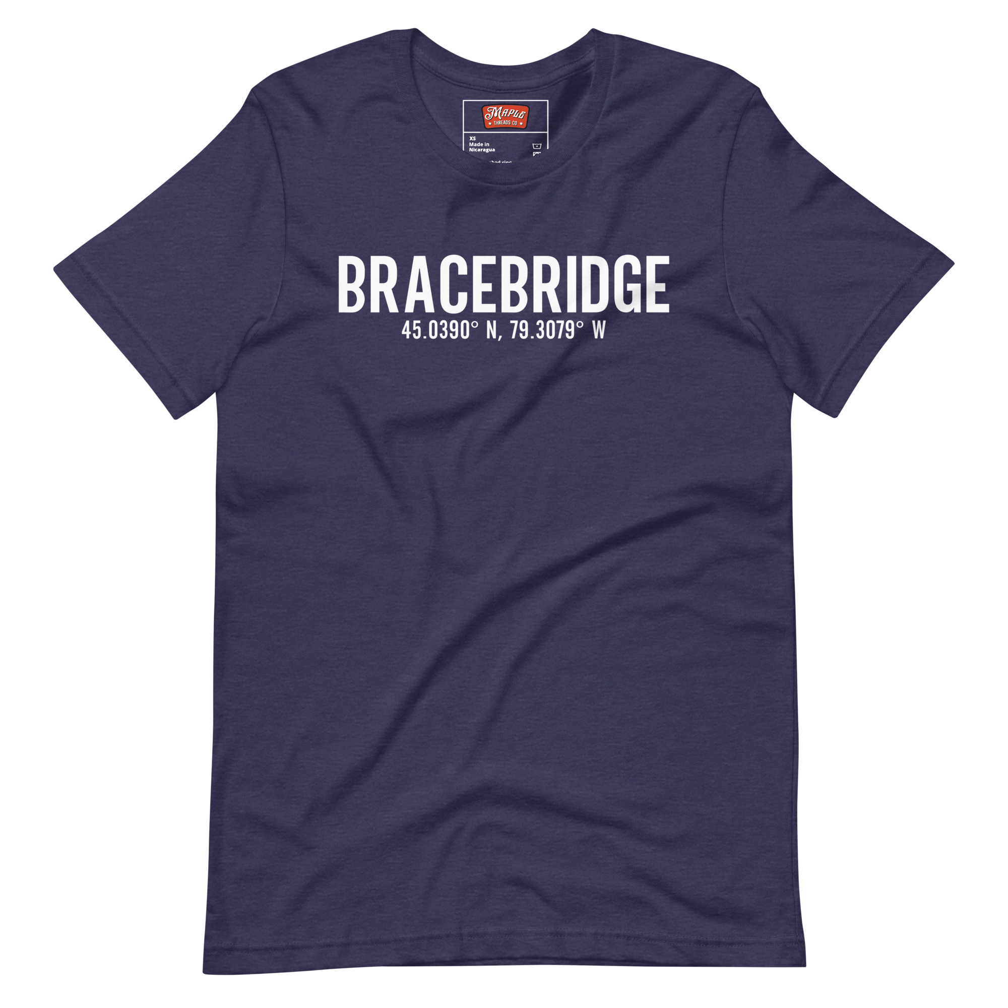 Unisex Bracebridge, Ontario Coordinates T-Shirt - Image 5