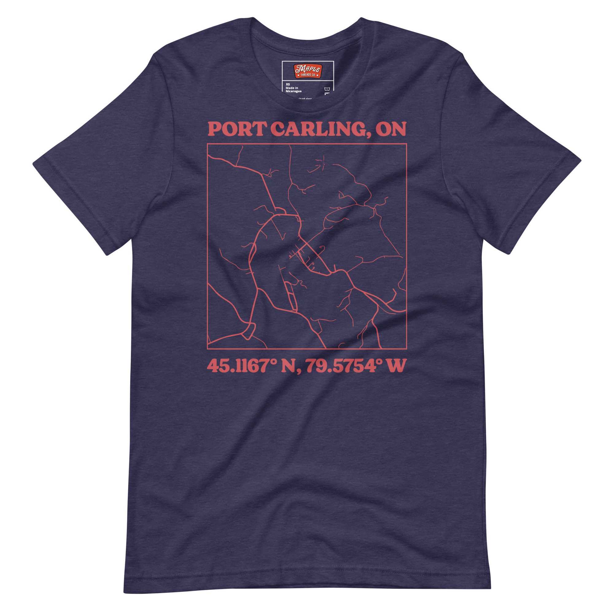 Unisex Port Carling, Ontario Map T-Shirt - Image 5