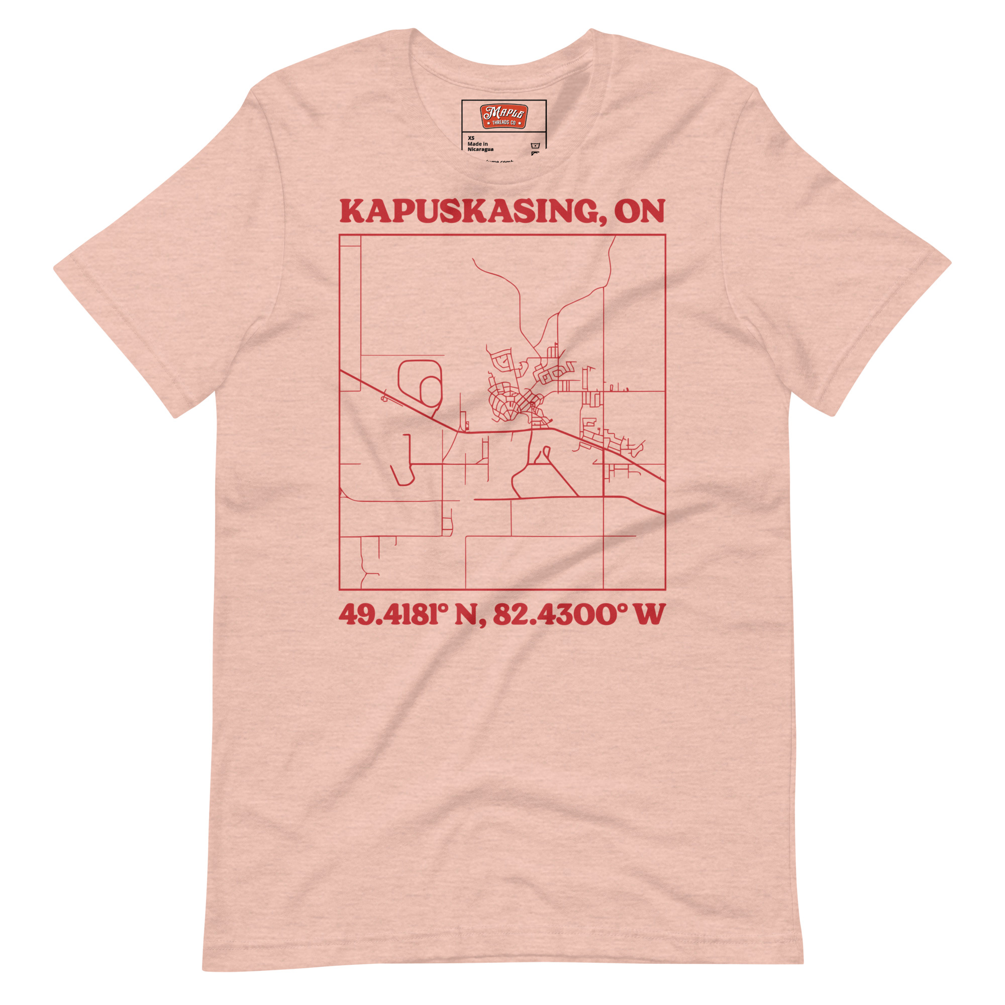 Unisex Kapuskasing, Ontario Map T-Shirt - Image 15