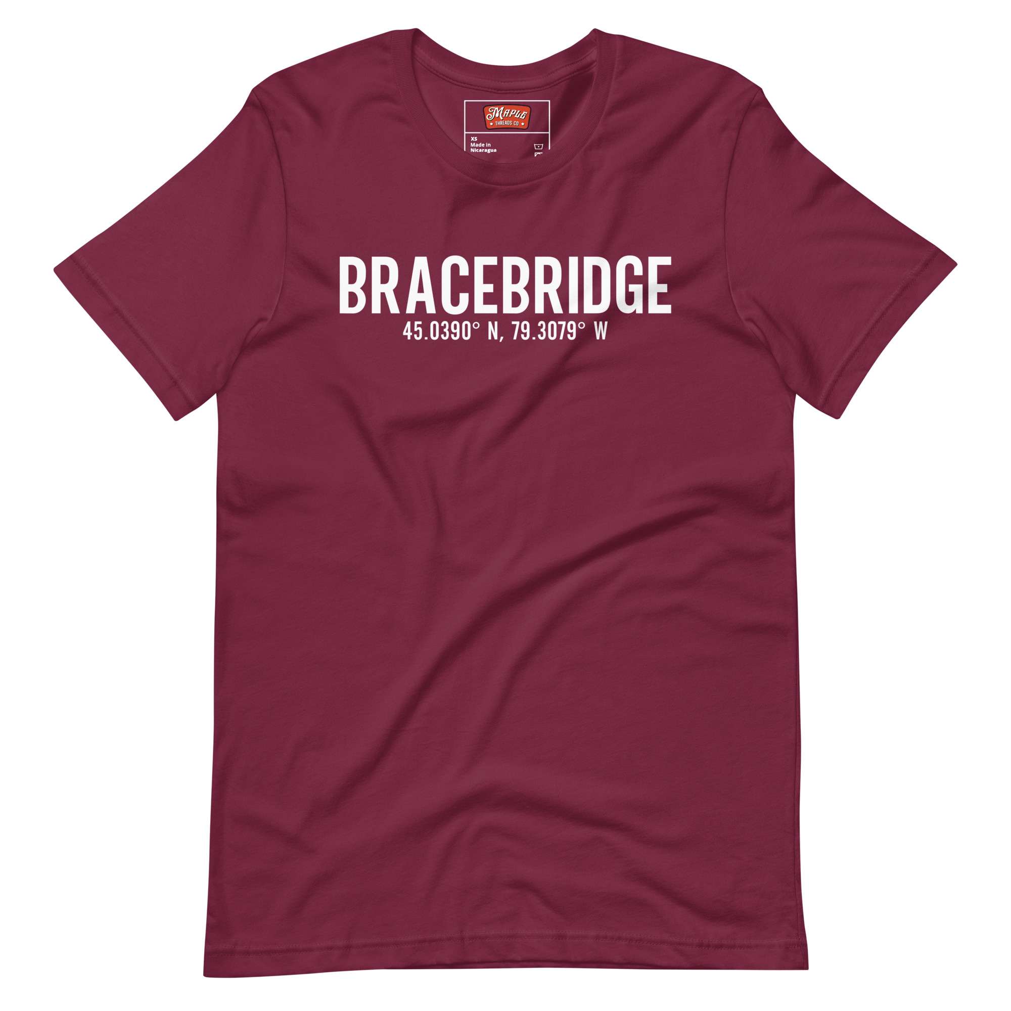 Unisex Bracebridge, Ontario Coordinates T-Shirt - Image 9