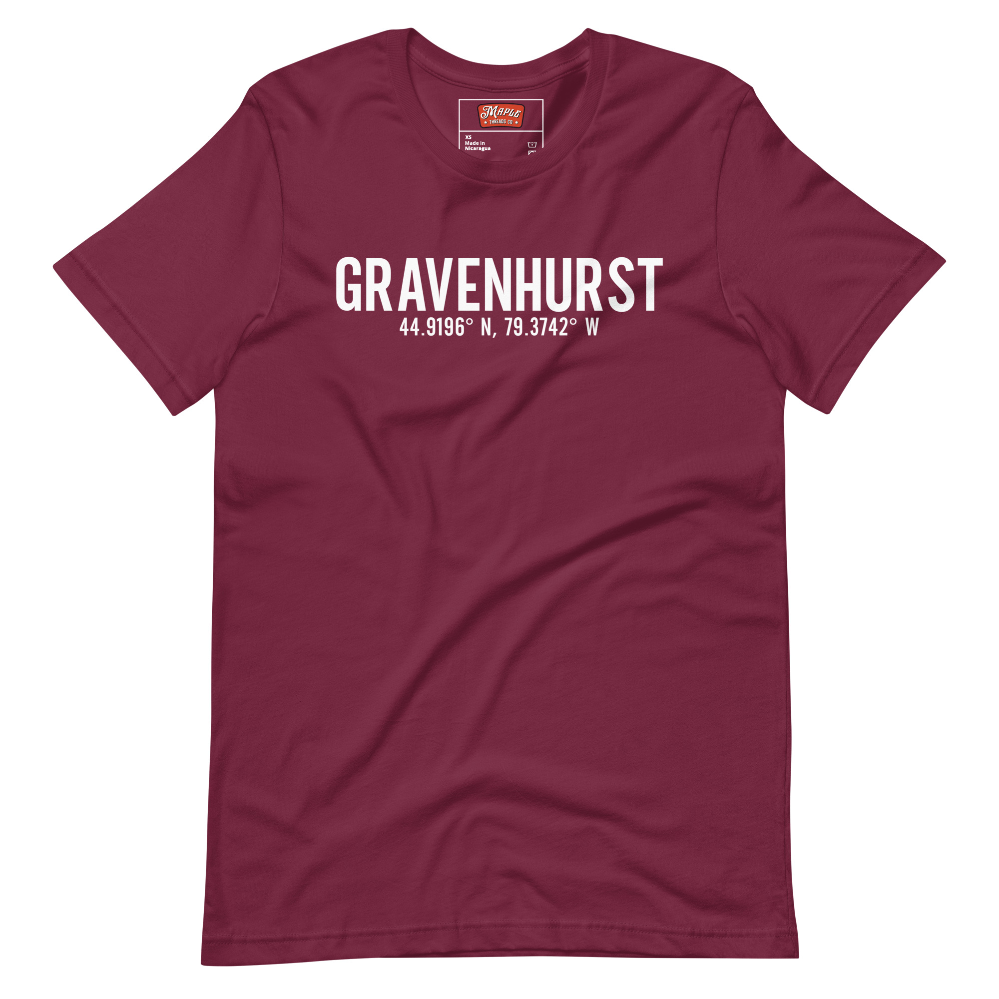 Unisex Gravenhurst, Ontario Coordinates T-Shirt - Image 9