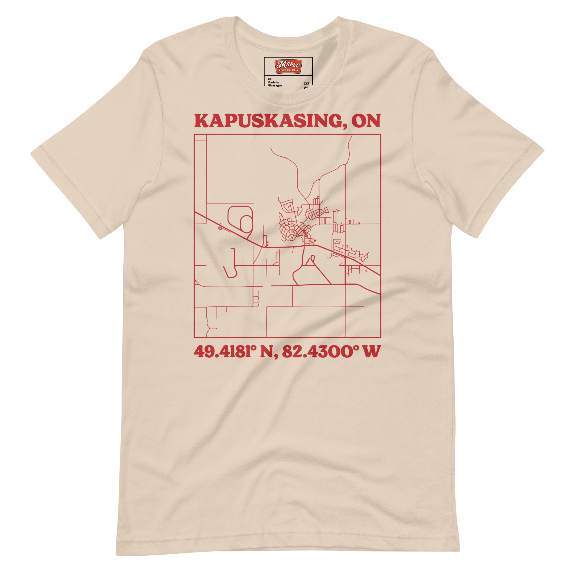 Unisex Kapuskasing, Ontario Map T-Shirt - Image 17