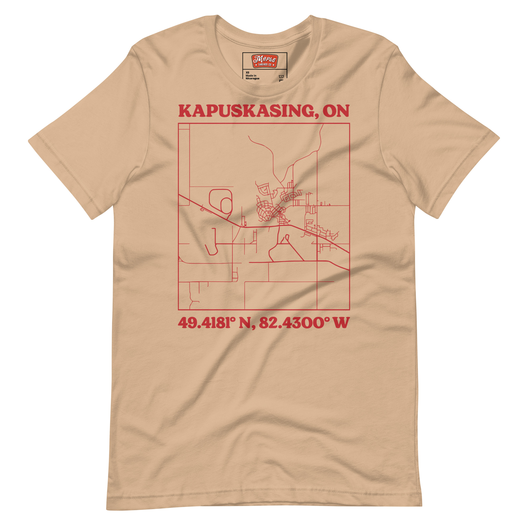 Unisex Kapuskasing, Ontario Map T-Shirt - Image 13