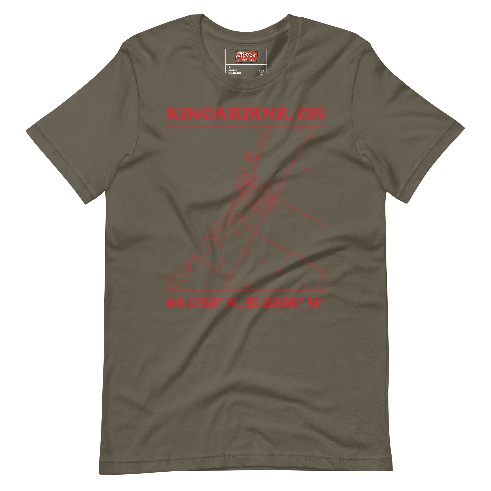 Unisex Kincardine, Ontario Map T-Shirt - Image 16