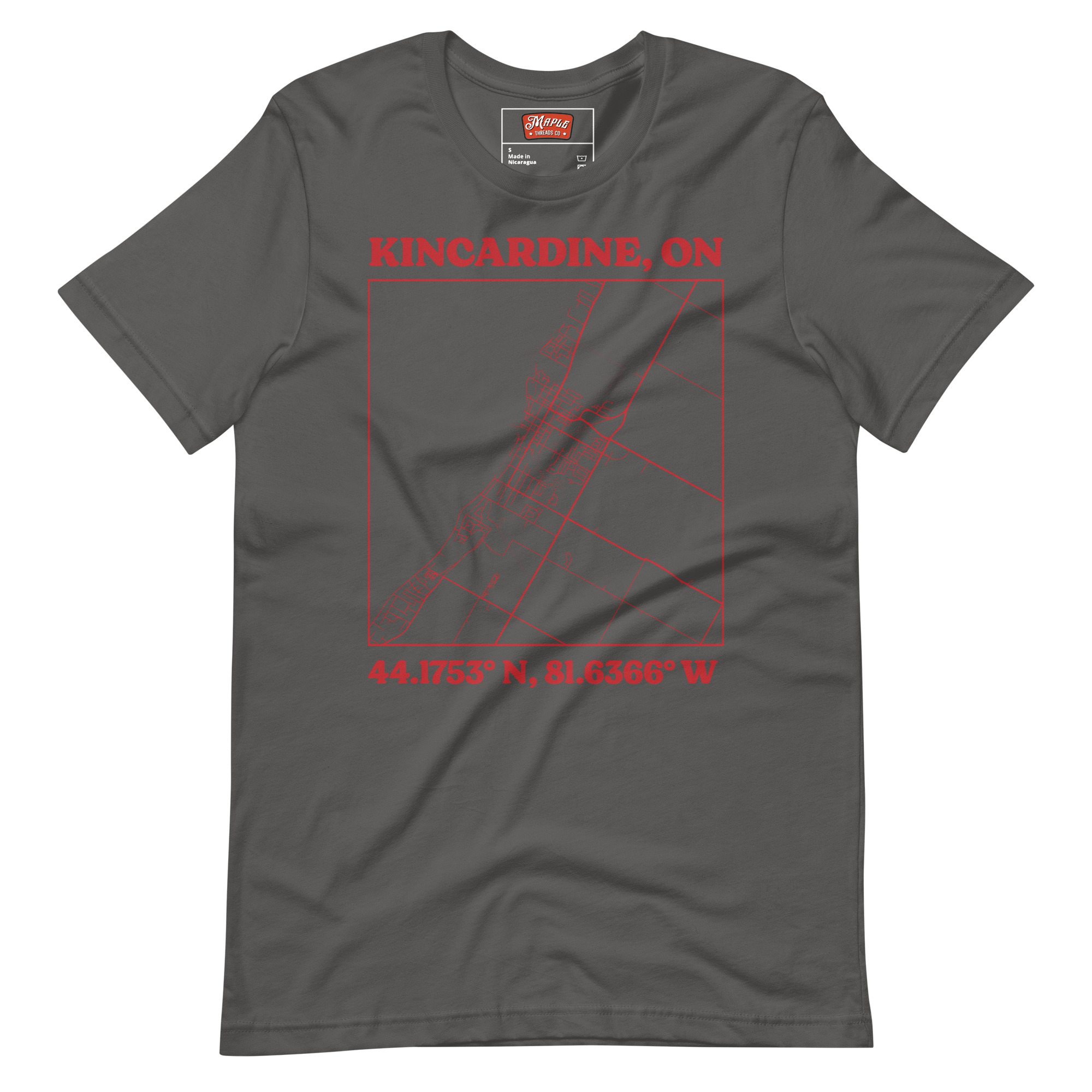 Unisex Kincardine, Ontario Map T-Shirt - Image 14