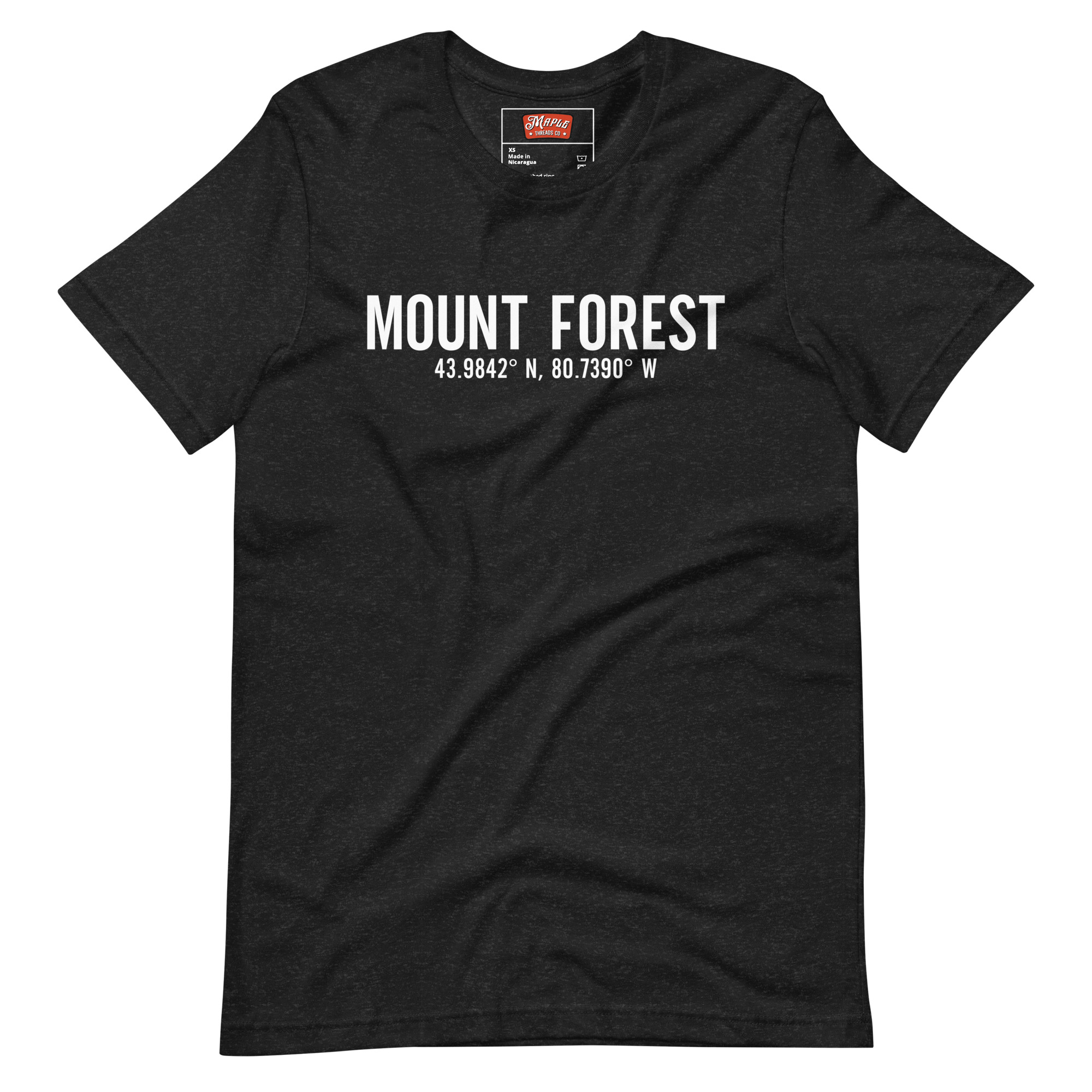 Unisex Mount Forest, Ontario Coordinates T-Shirt - Image 2