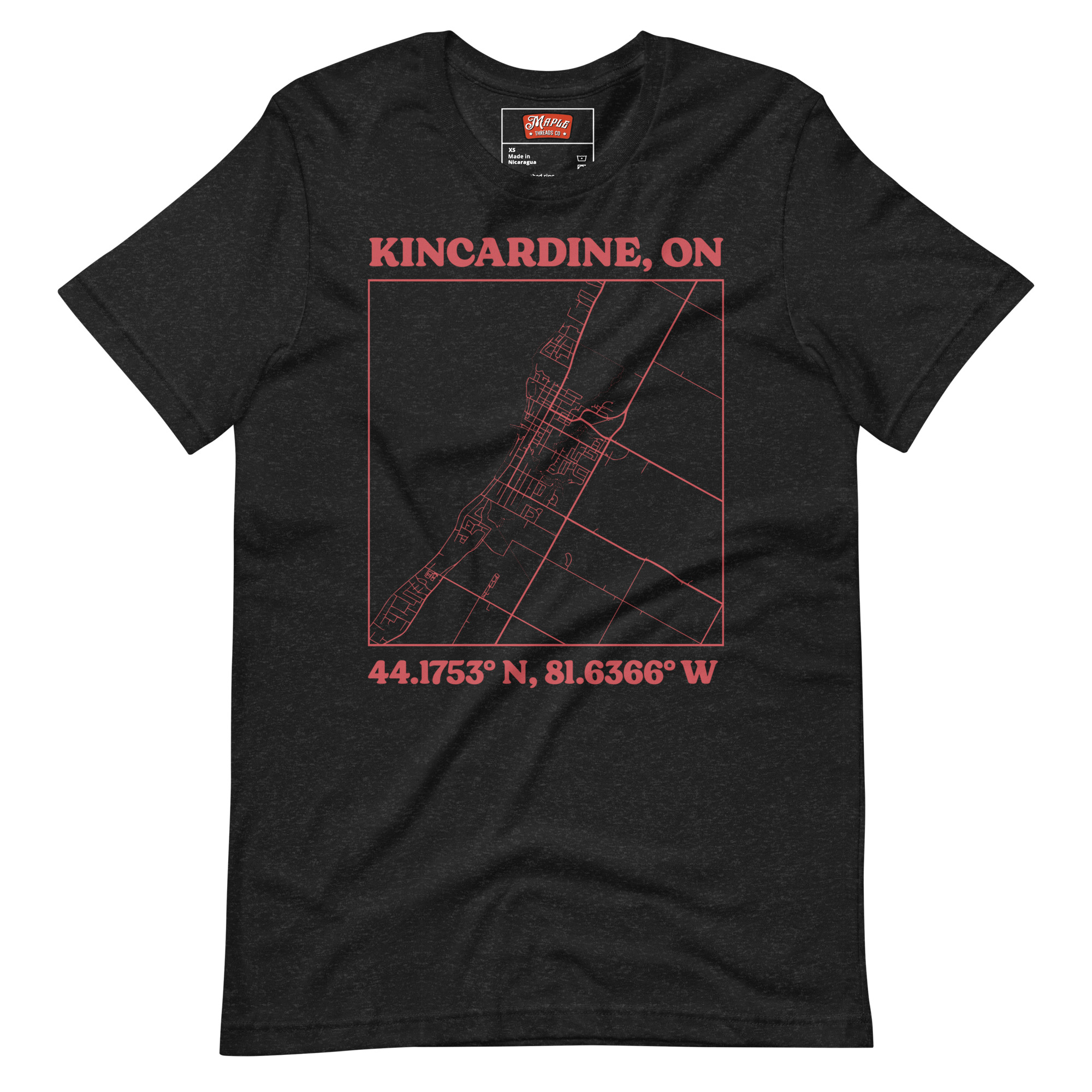 Unisex Kincardine, Ontario Map T-Shirt - Image 2