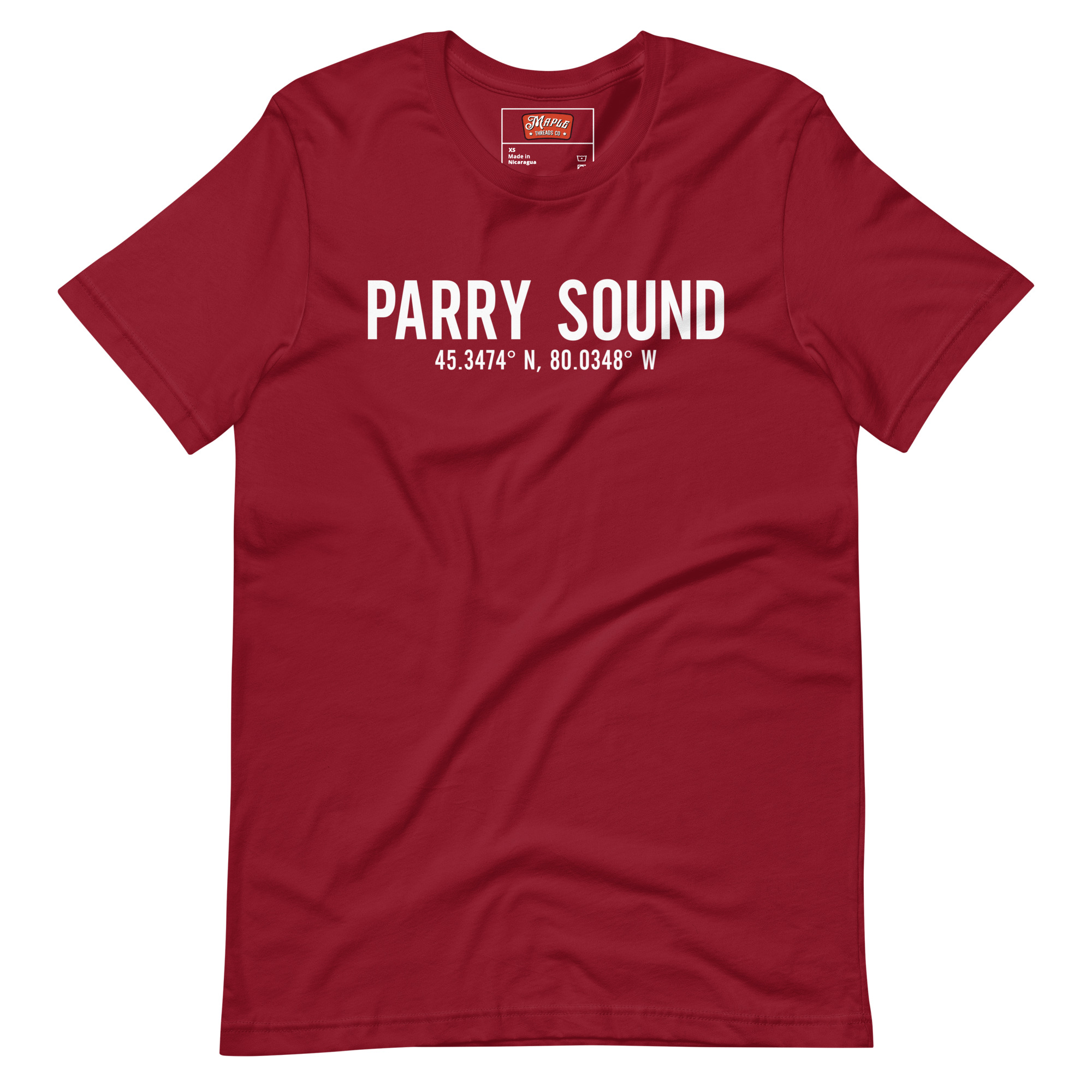 Unisex Parry Sound, Ontario Coordinates T-Shirt - Image 3