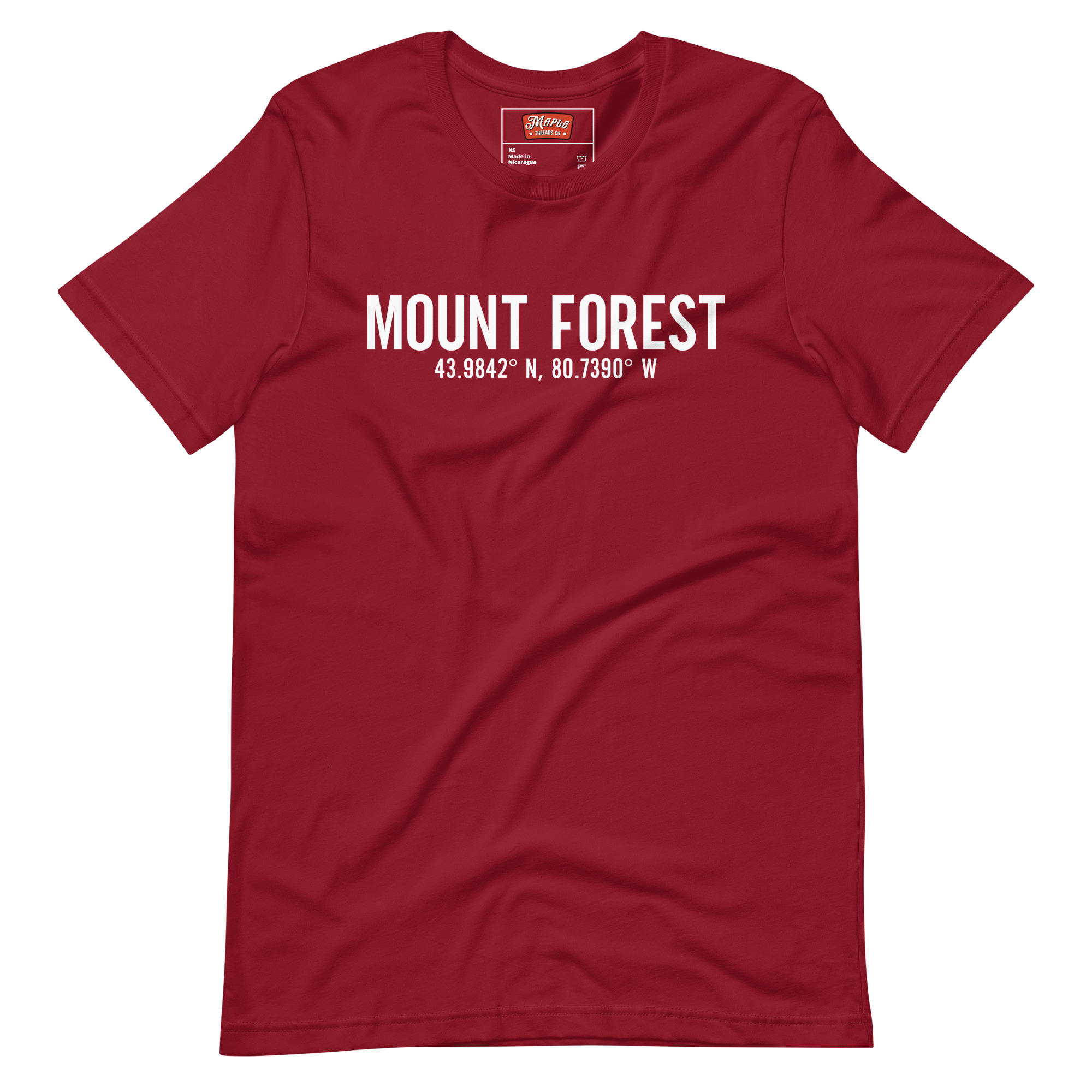 Unisex Mount Forest, Ontario Coordinates T-Shirt