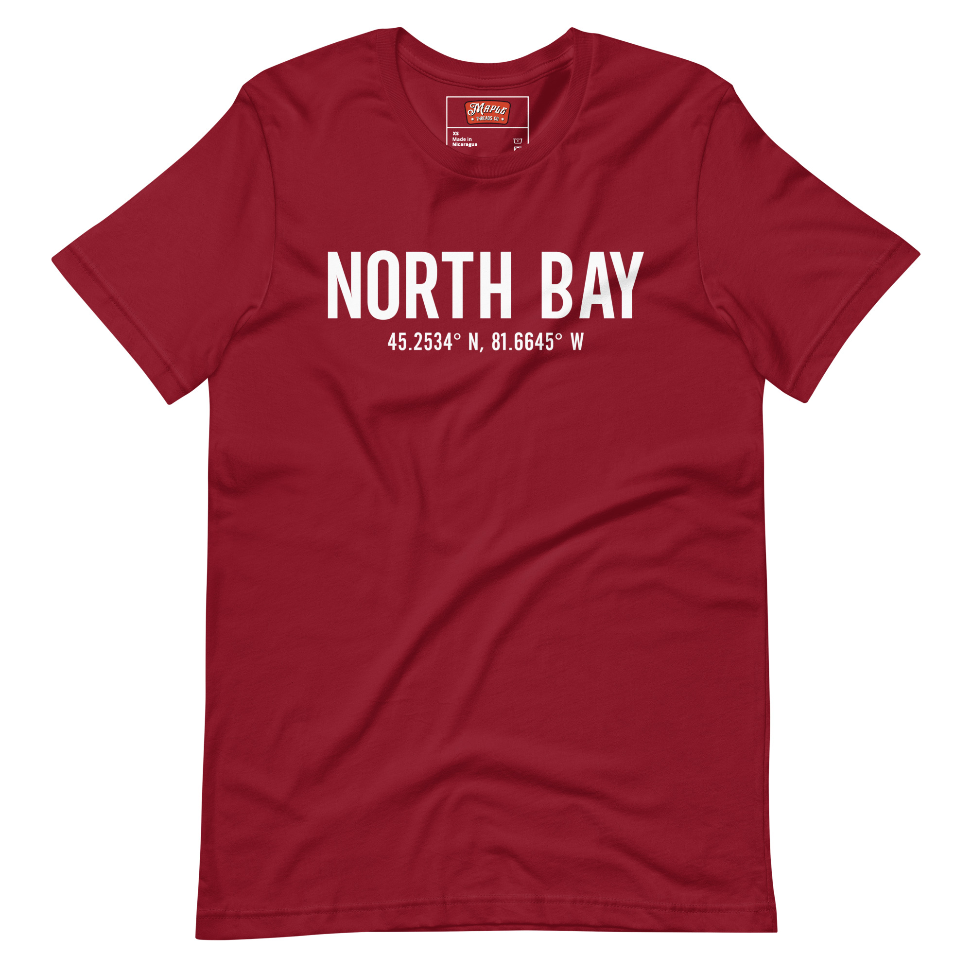 Unisex North Bay, Ontario Coordinates T-Shirt