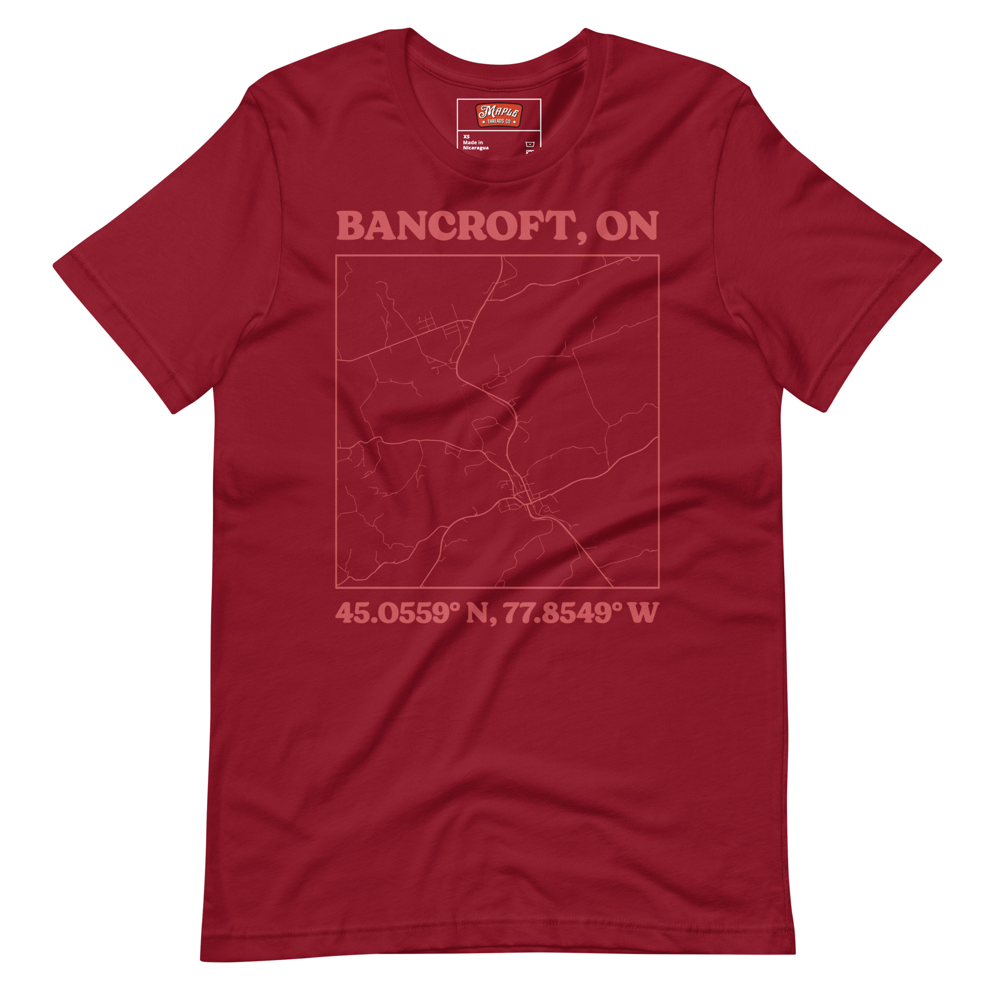 Unisex Bancroft, Ontario Map T-Shirt - Image 3