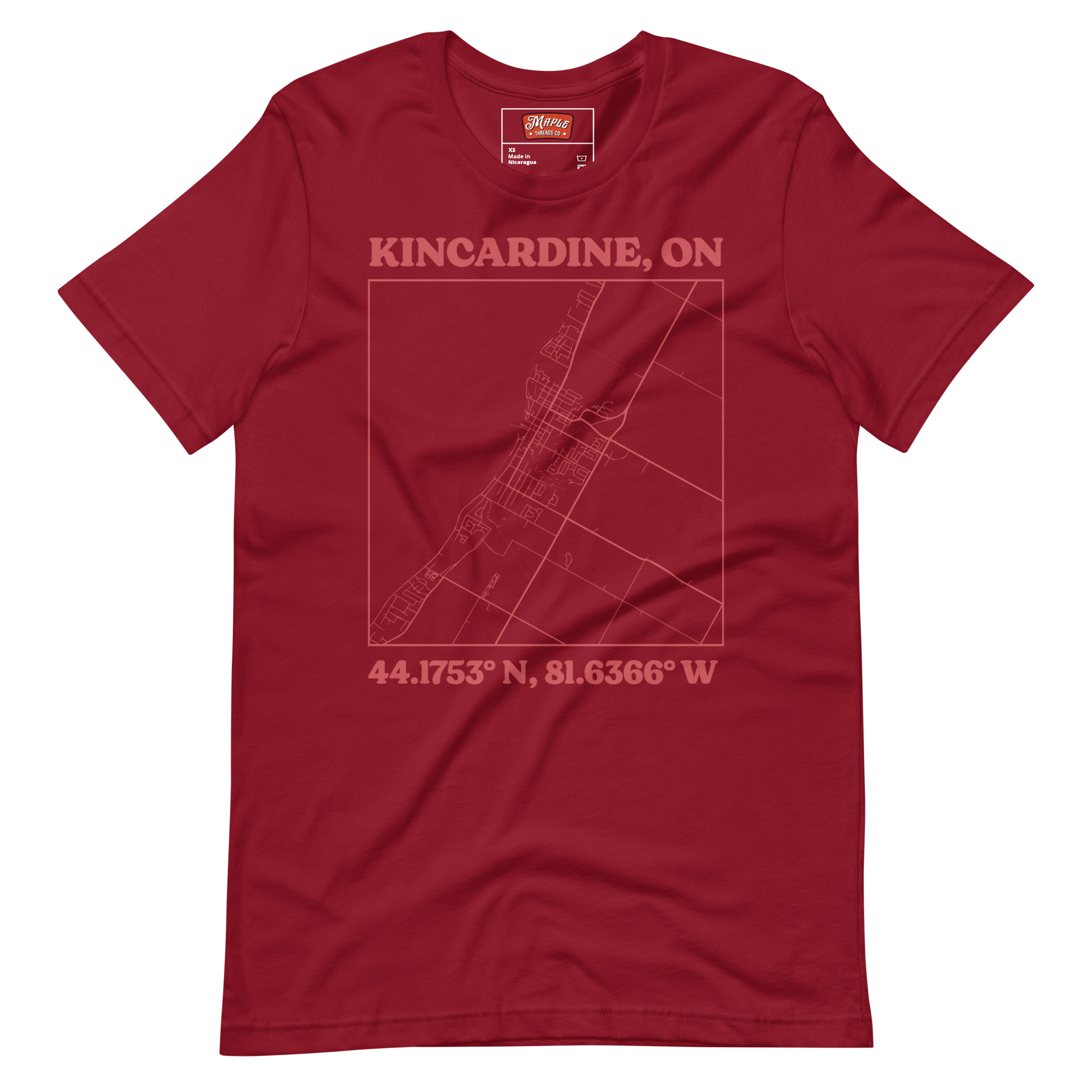 Unisex Kincardine, Ontario Map T-Shirt - Image 4