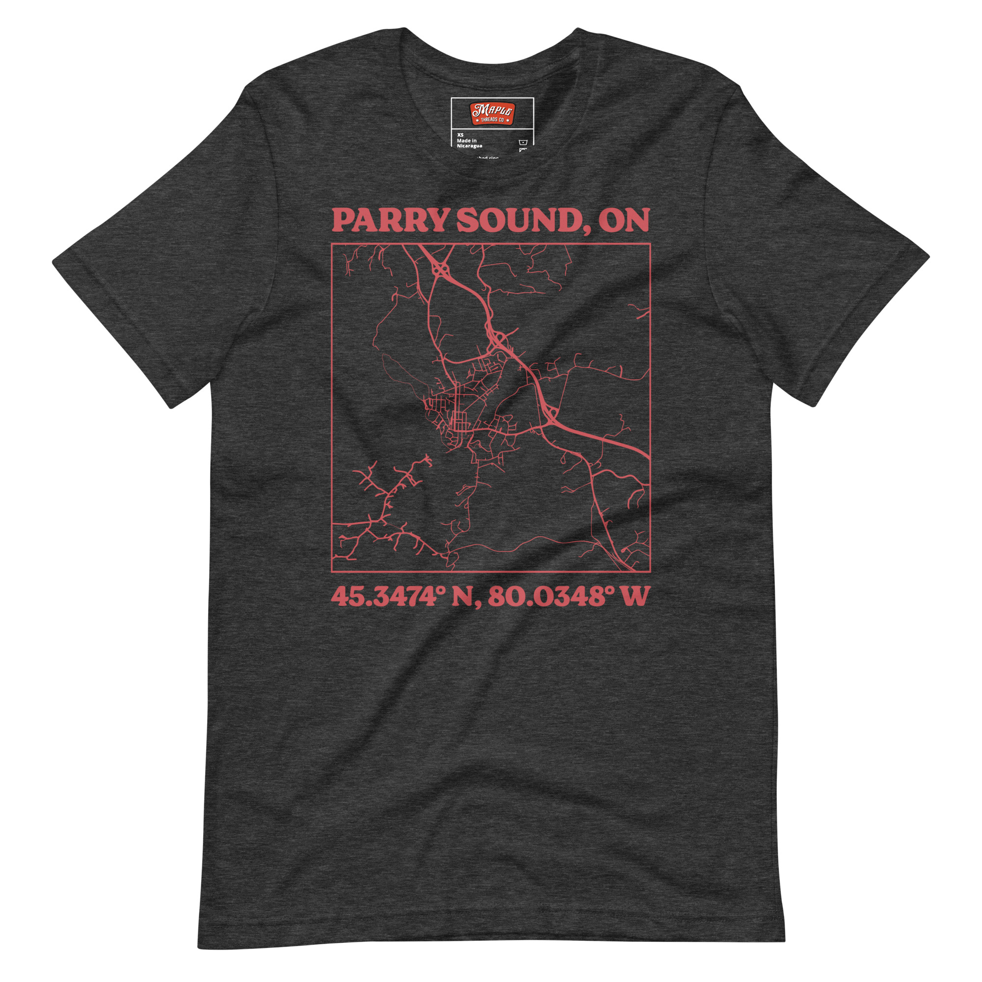 Unisex Parry Sound, Ontario Map T-Shirt - Image 12