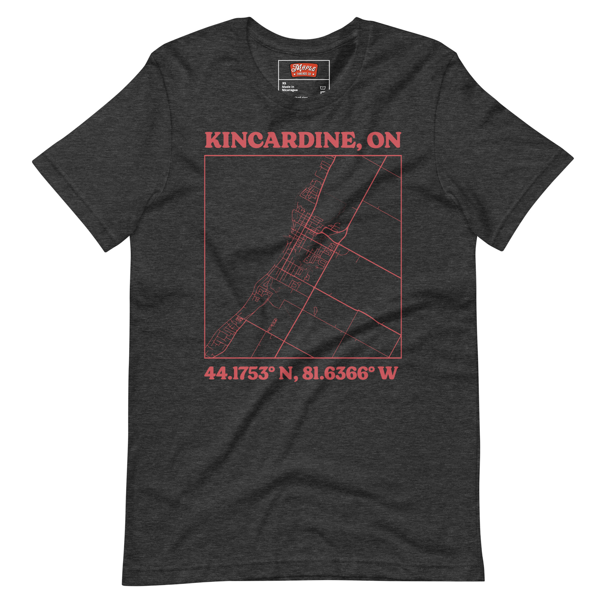 Unisex Kincardine, Ontario Map T-Shirt - Image 12