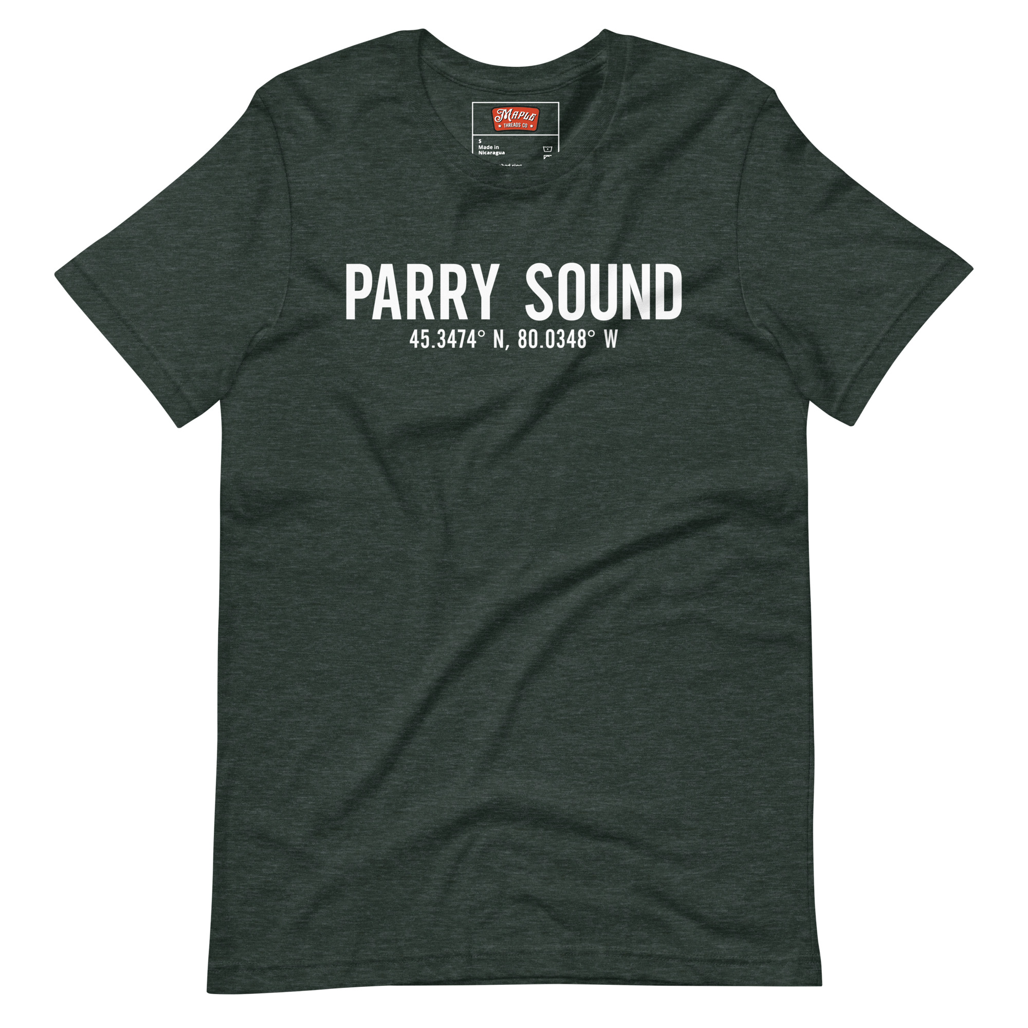 Unisex Parry Sound, Ontario Coordinates T-Shirt - Image 7