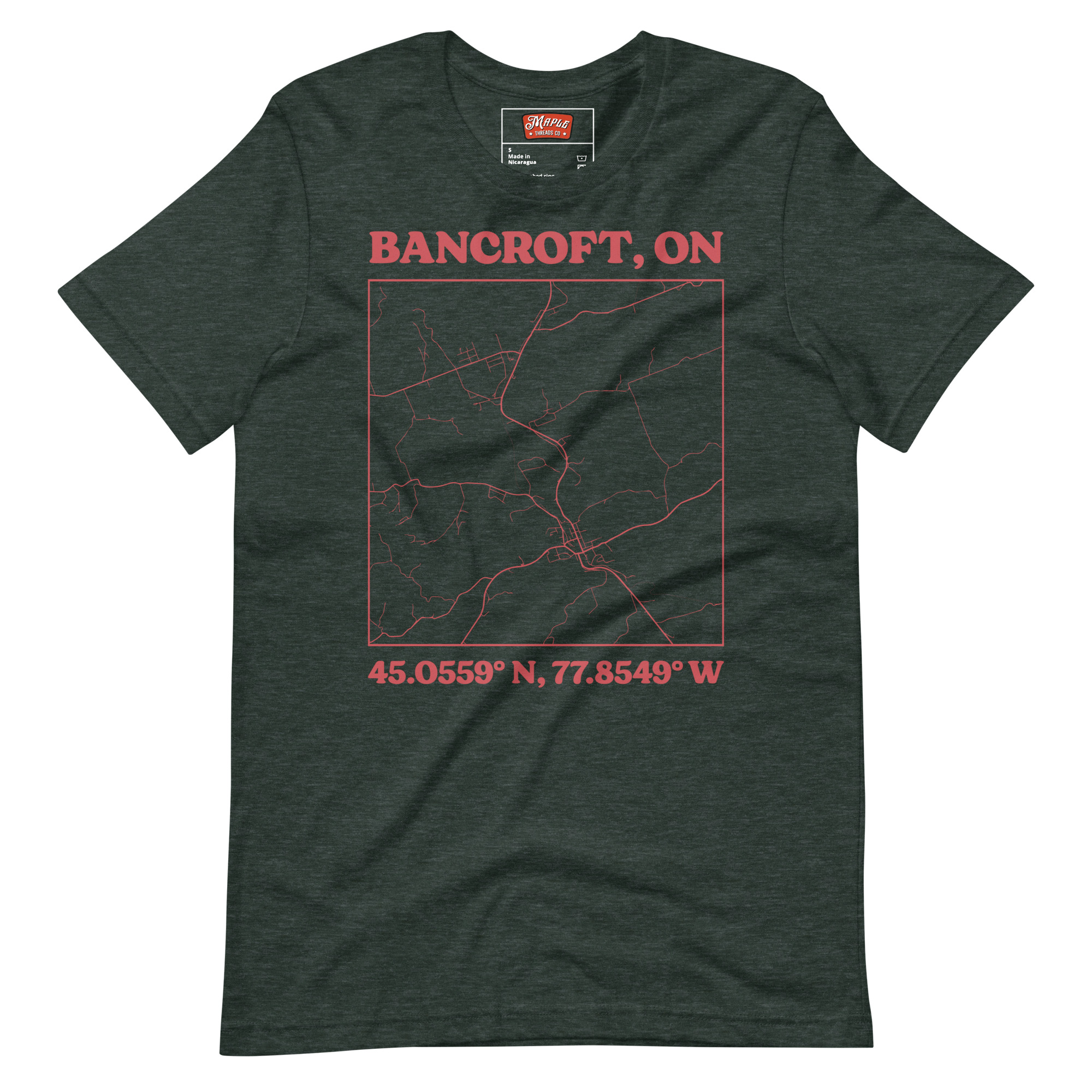 Unisex Bancroft, Ontario Map T-Shirt - Image 7