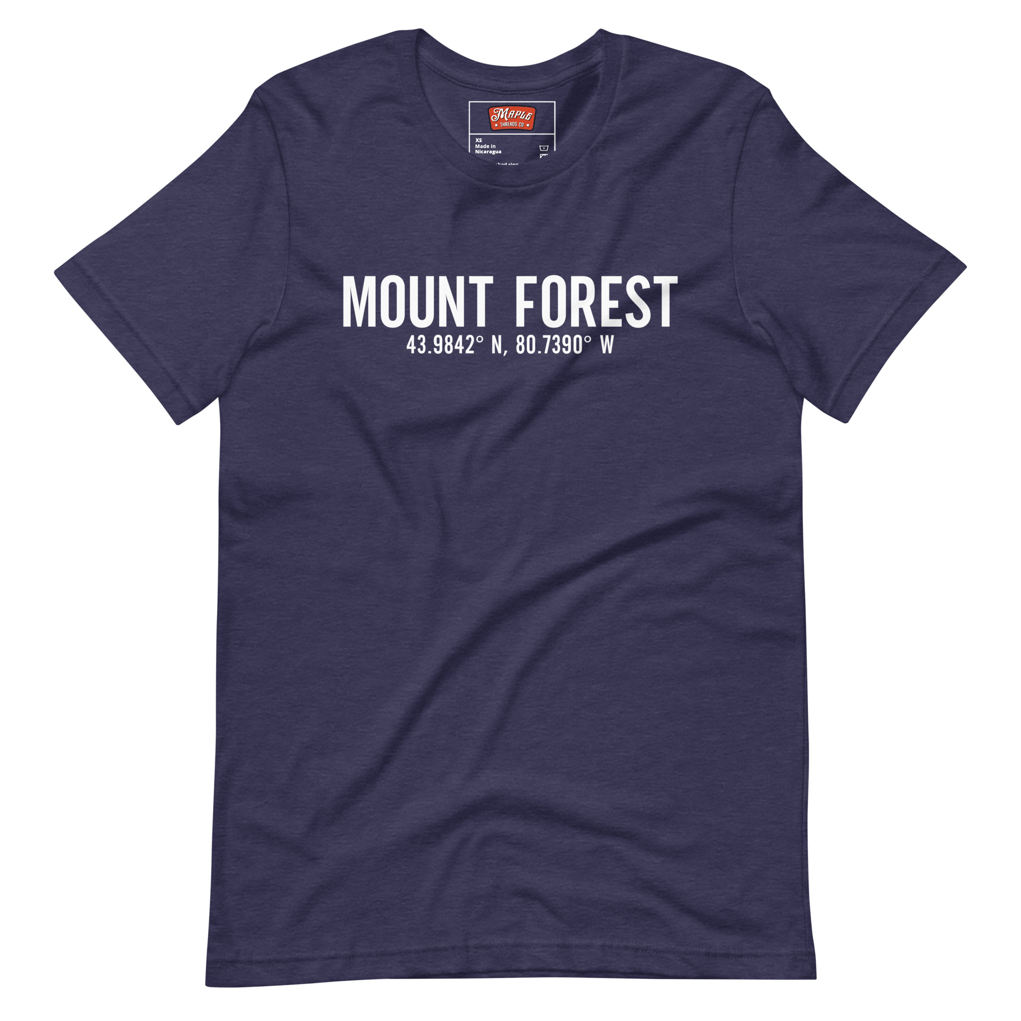 Unisex Mount Forest, Ontario Coordinates T-Shirt - Image 5