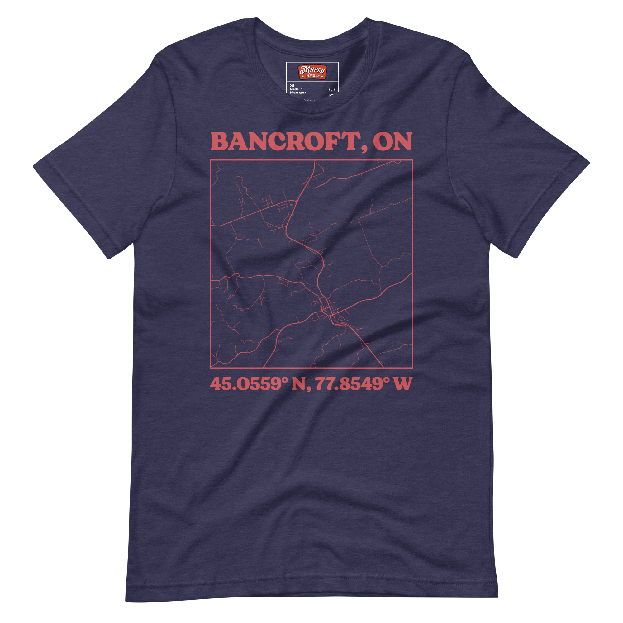 Unisex Bancroft, Ontario Map T-Shirt - Image 5