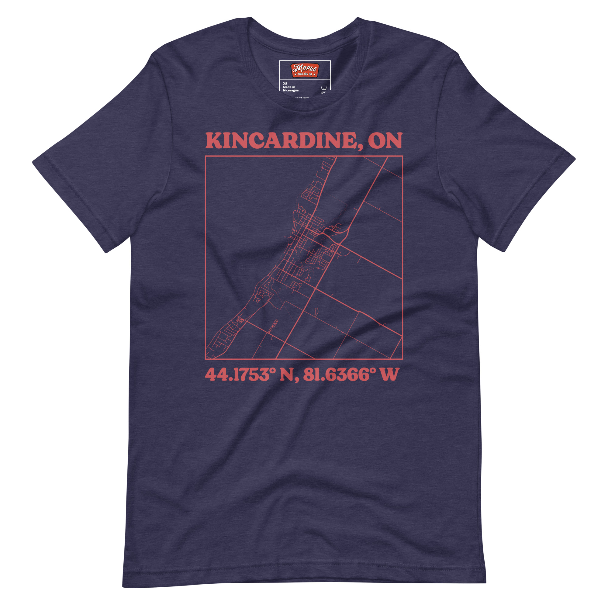 Unisex Kincardine, Ontario Map T-Shirt - Image 6