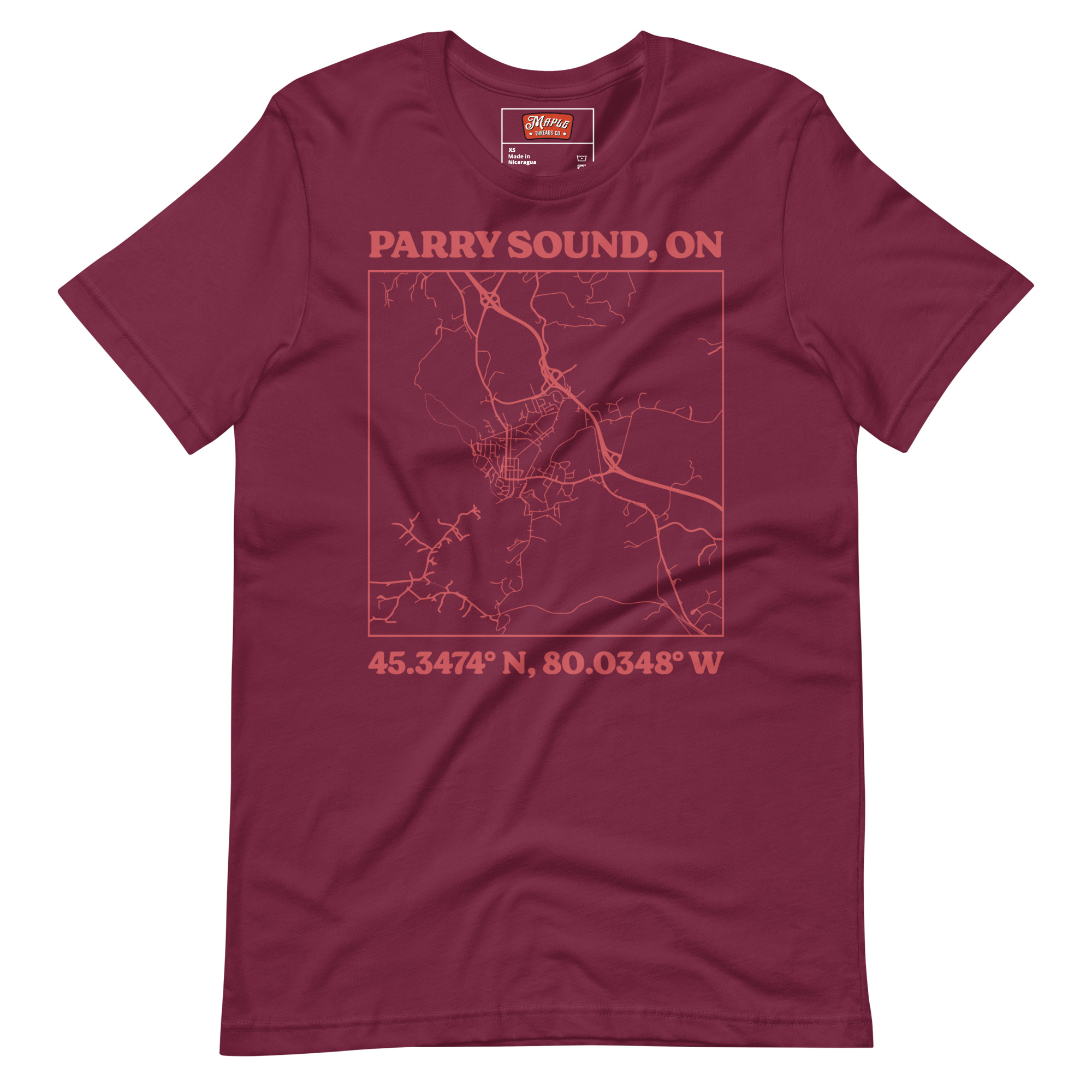 Unisex Parry Sound, Ontario Map T-Shirt - Image 10
