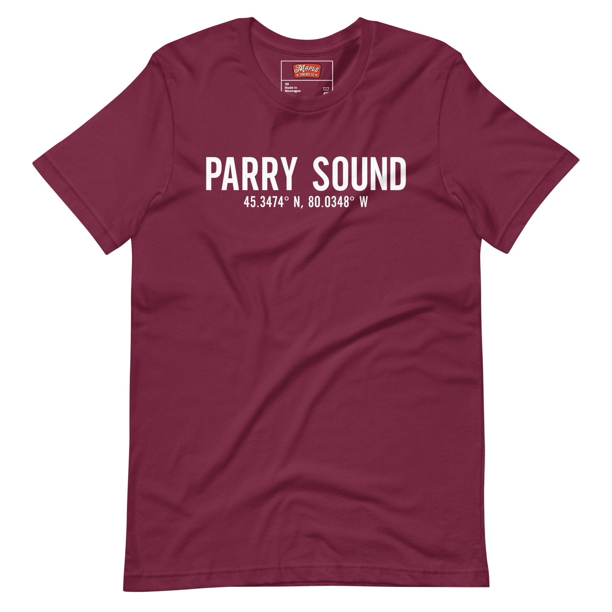 Unisex Parry Sound, Ontario Coordinates T-Shirt - Image 9
