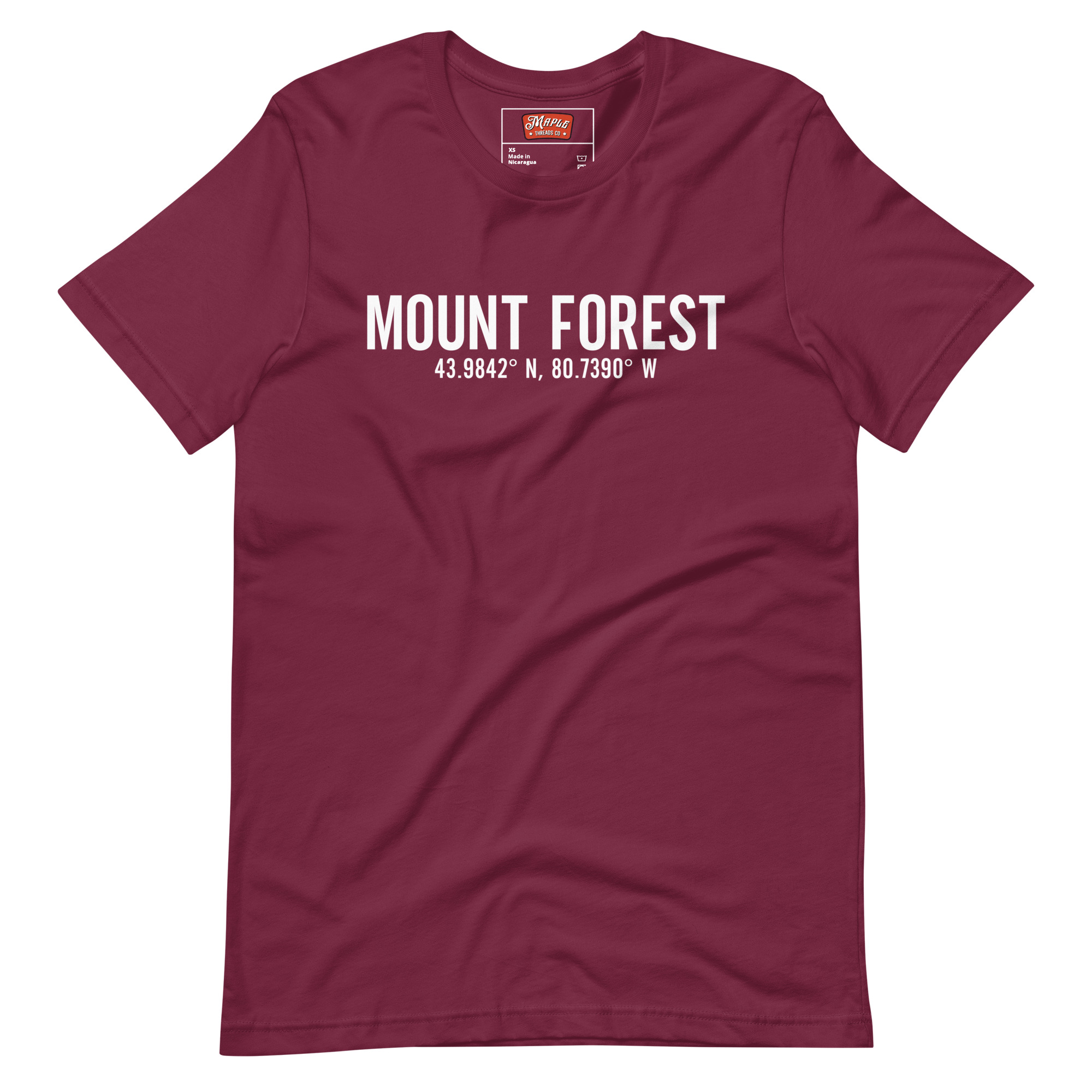 Unisex Mount Forest, Ontario Coordinates T-Shirt - Image 9