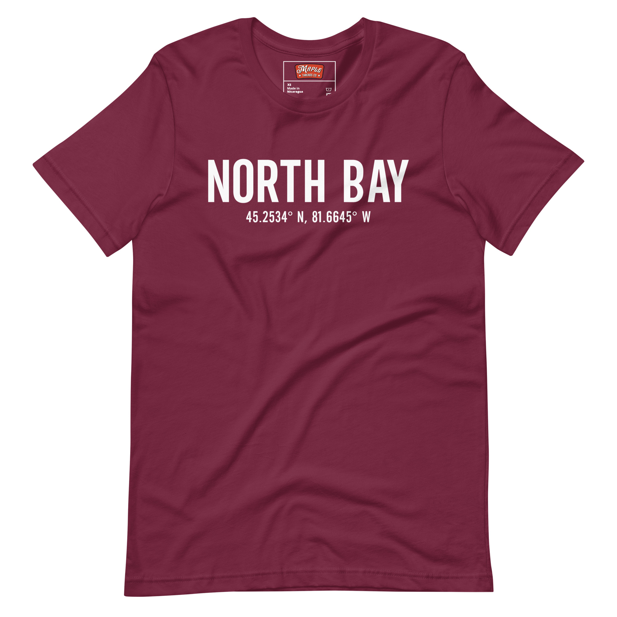Unisex North Bay, Ontario Coordinates T-Shirt - Image 9